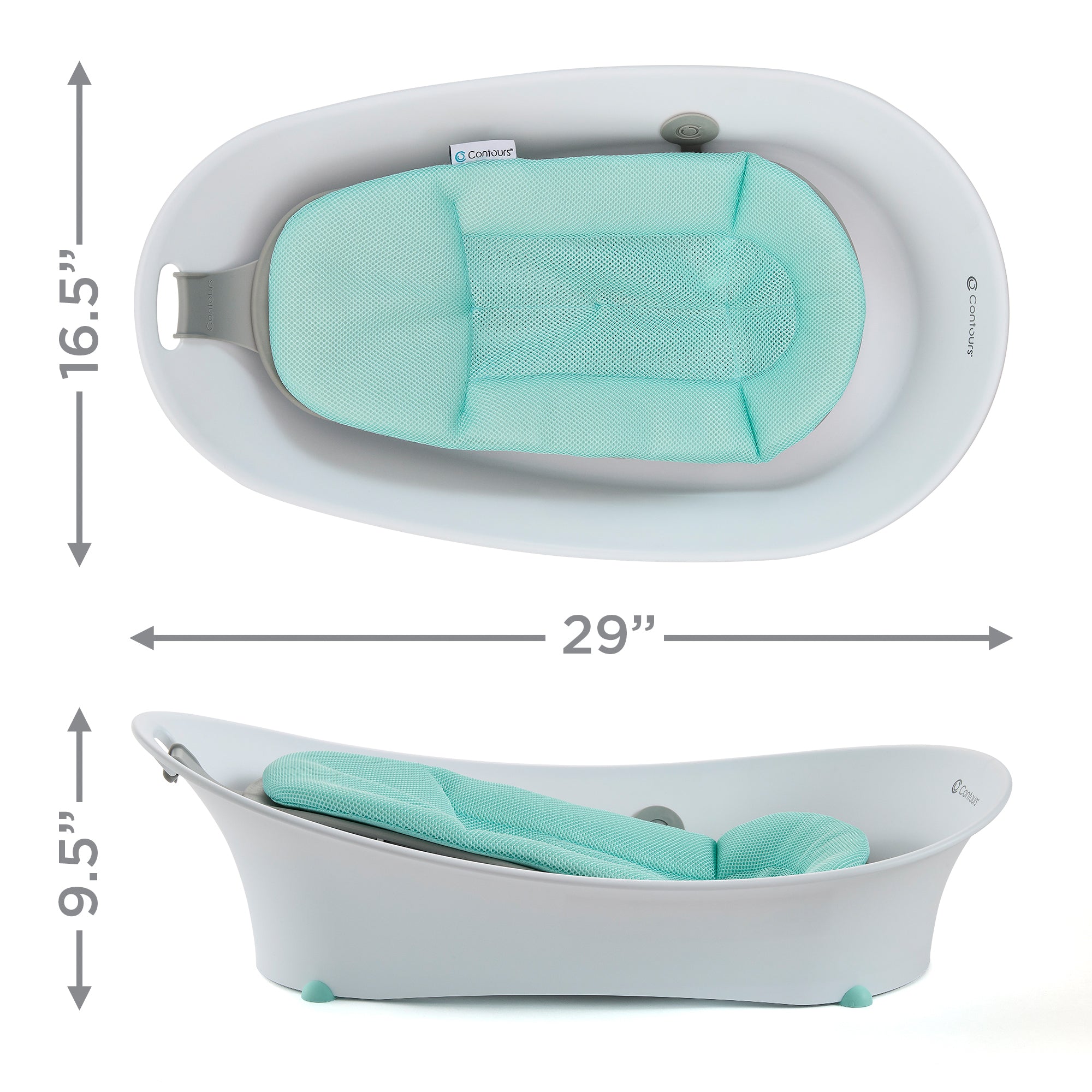 Contours Oasis 4-in-1 Comfort Cushion Baby BathTub for Newborn Support Open Box - VMInnovations