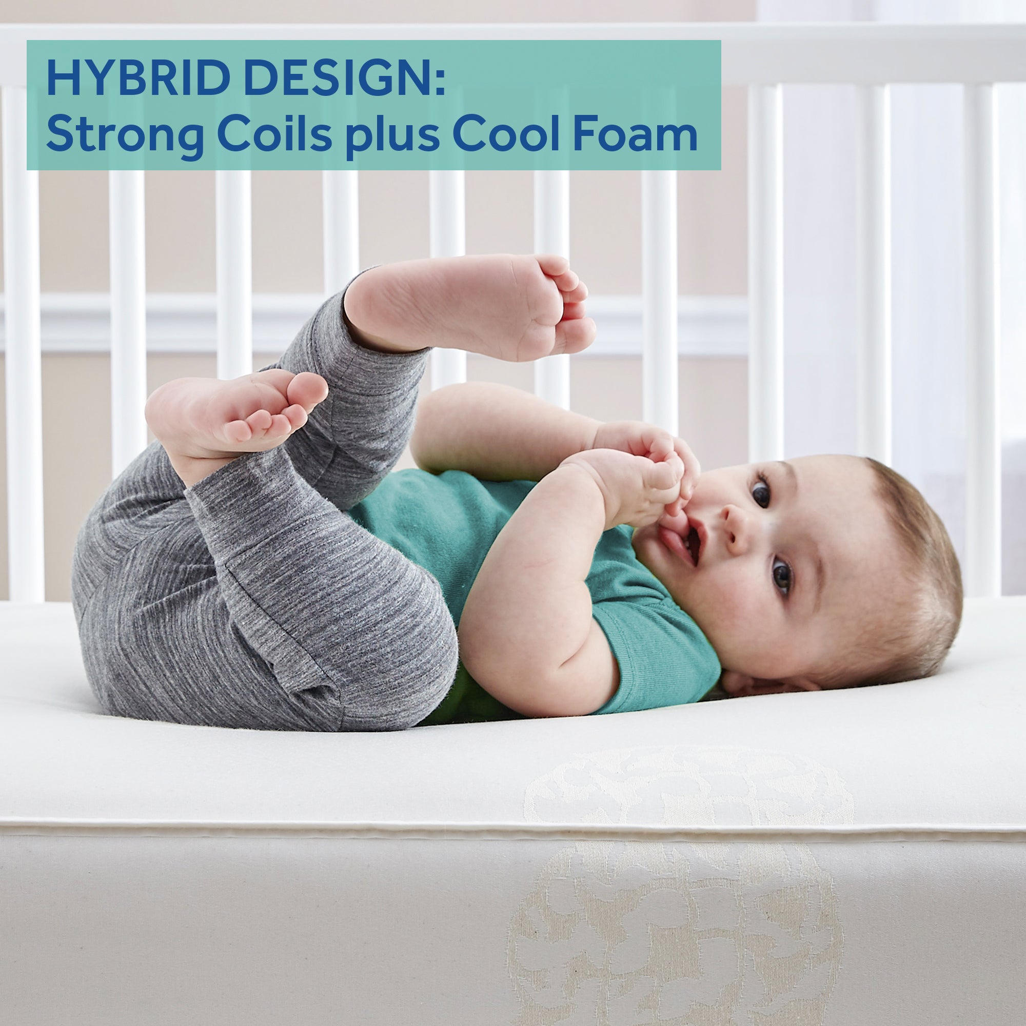 Sealy Baby 2 Stage Infant Crib Hybrid Mattress Plus Toddler Bed Fit, (Open Box) - VMInnovations