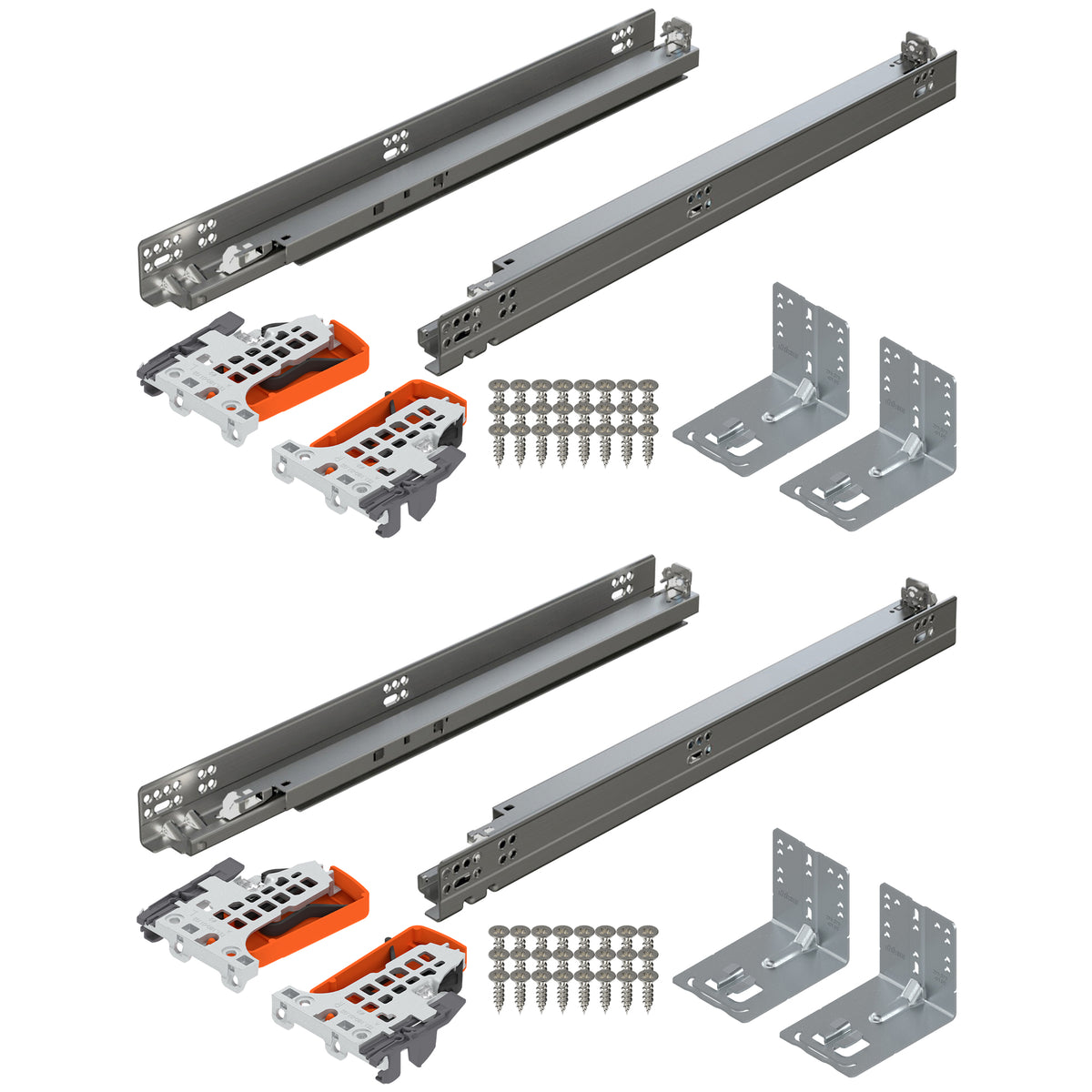 Blum 2 Pack TANDEM plus BLUMOTION Concealed Undermount Drawer Runner Kit, 21"