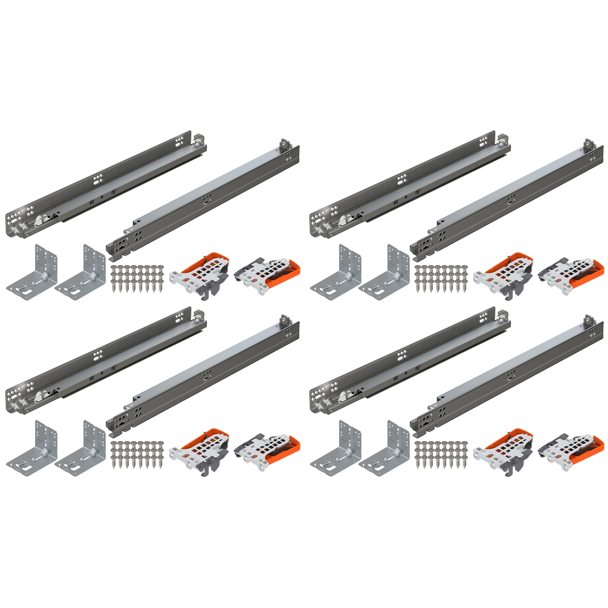 Blum 4 Pack TANDEM plus BLUMOTION Concealed Undermount Drawer Runner Kit, 18"