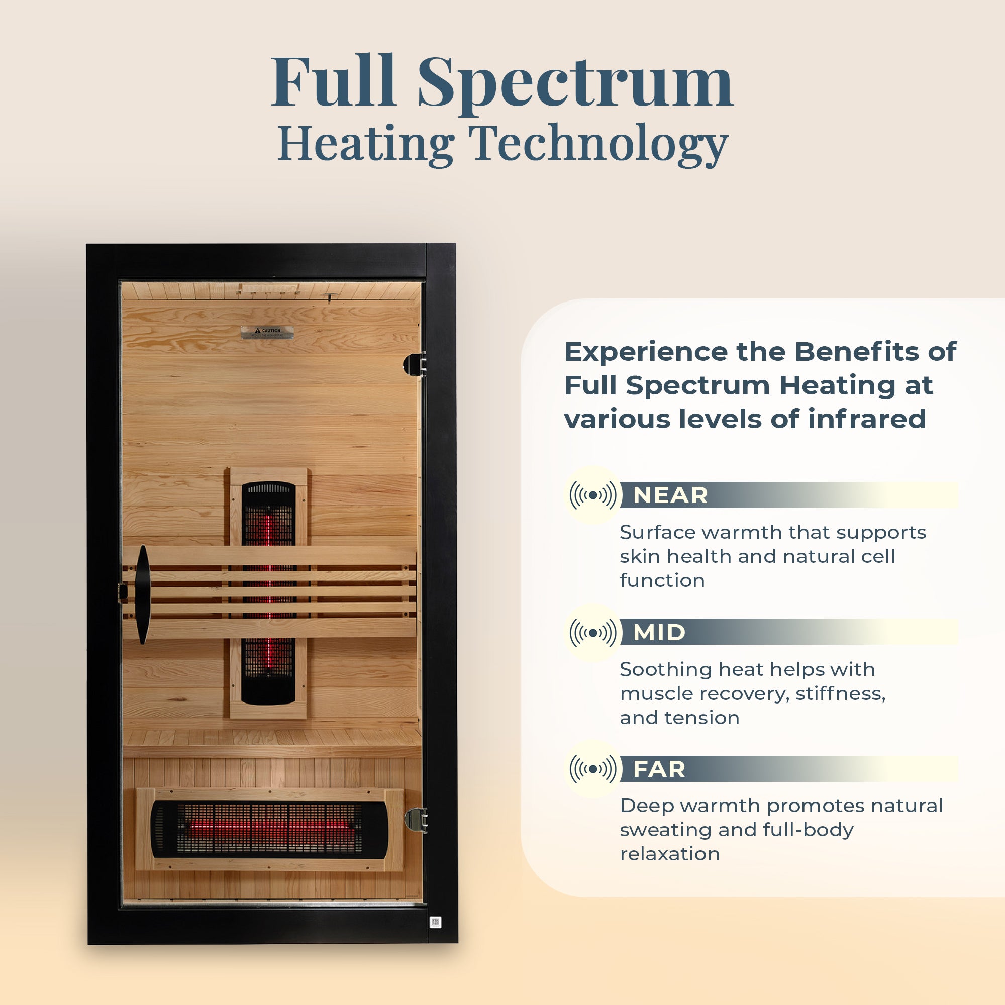 Dynamic Saunas Santorini 1-2 Person Full Spectrum IR Sauna Lighting, Speakers - VMInnovations