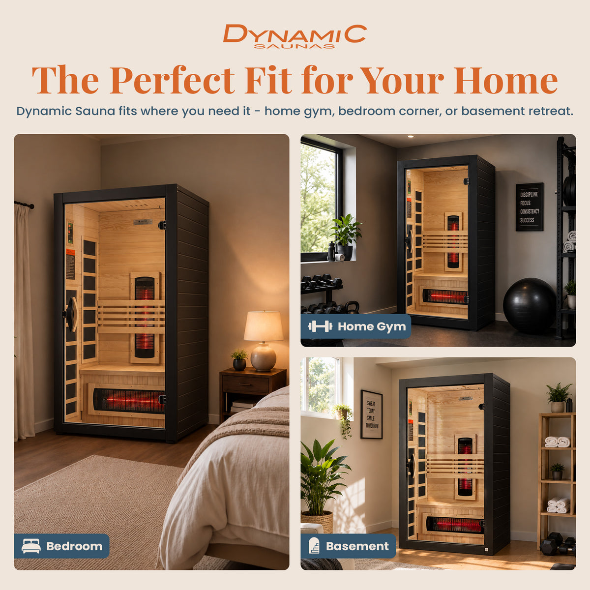 Dynamic Saunas Santorini 1-2 Person Full Spectrum IR Sauna Lighting, Speakers - VMInnovations