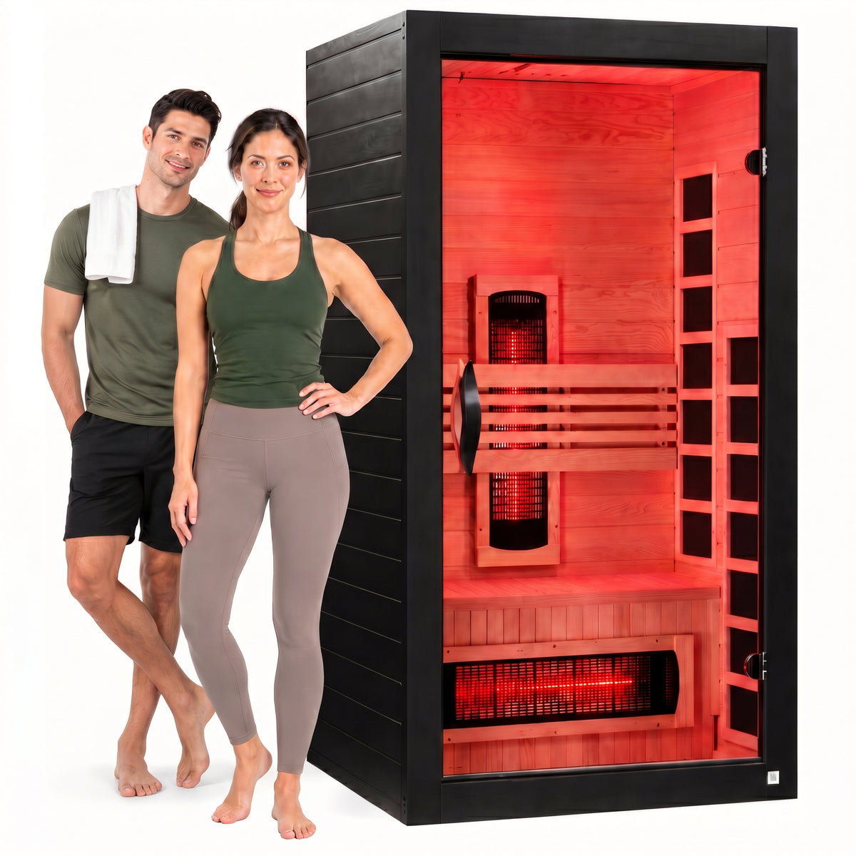 Dynamic Saunas Santorini 1-2 Person Full Spectrum IR Sauna Lighting, Speakers - VMInnovations