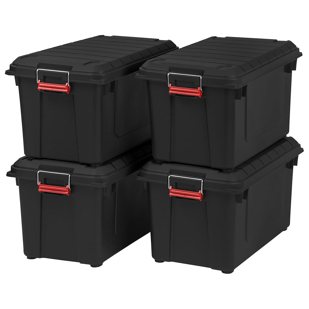 IRIS USA 21 Gal Store-It-All Plastic Storage Bins with Lids, 3 Pack (Open Box)