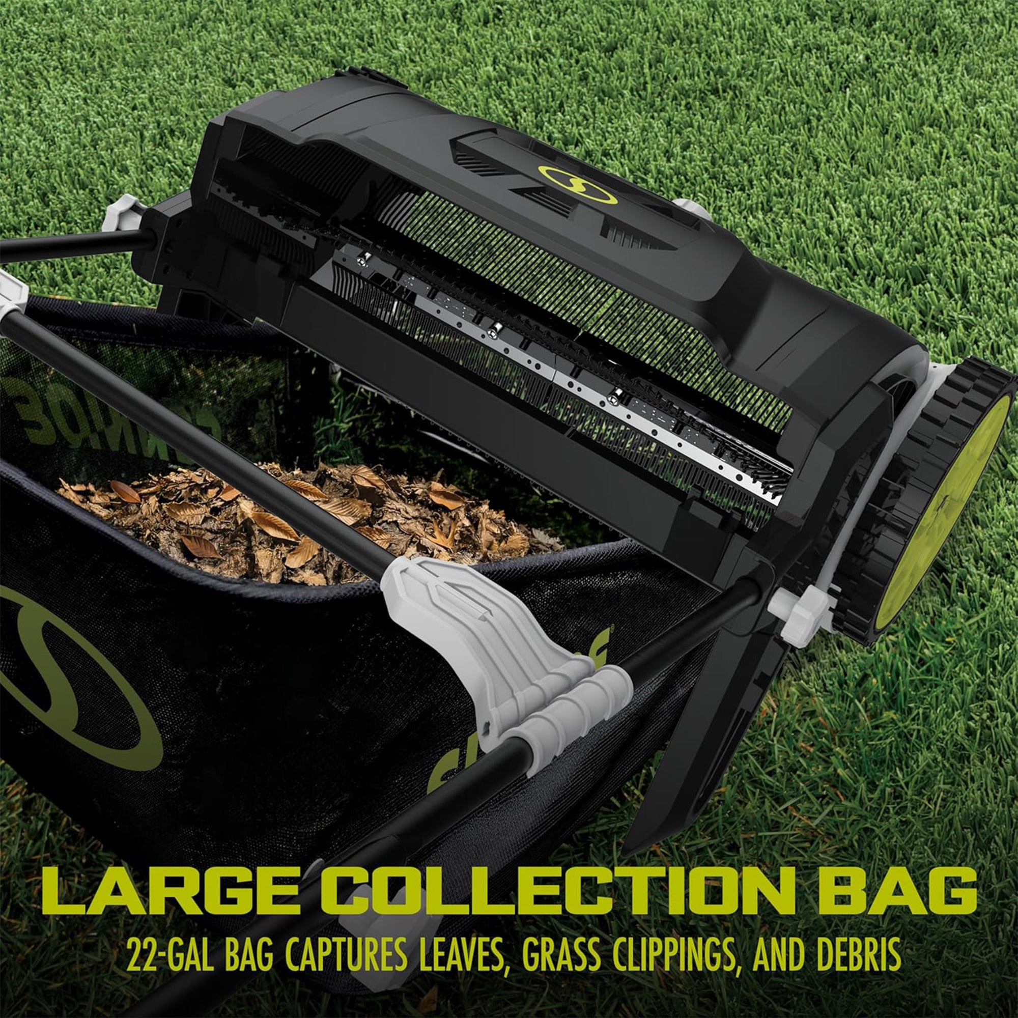 Sun Joe Manual Leaf Sweeper, Lightweight 21" Yard Lawn Tool with Collection Bag - VMInnovations