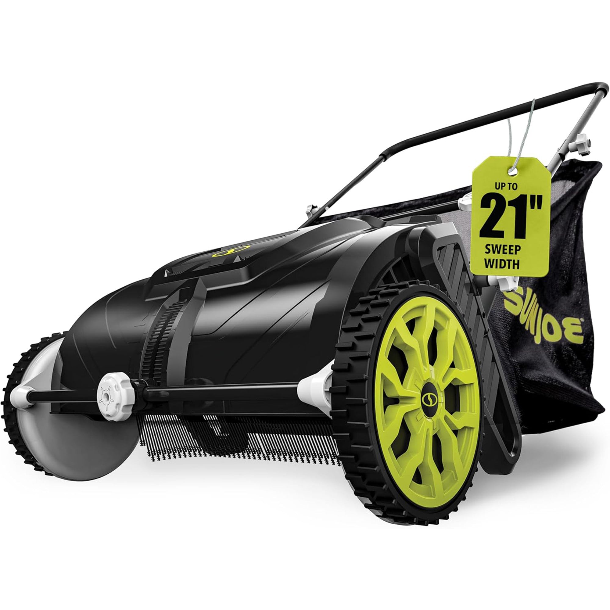 Sun Joe Manual Leaf Sweeper, Lightweight 21" Yard Lawn Tool with Collection Bag