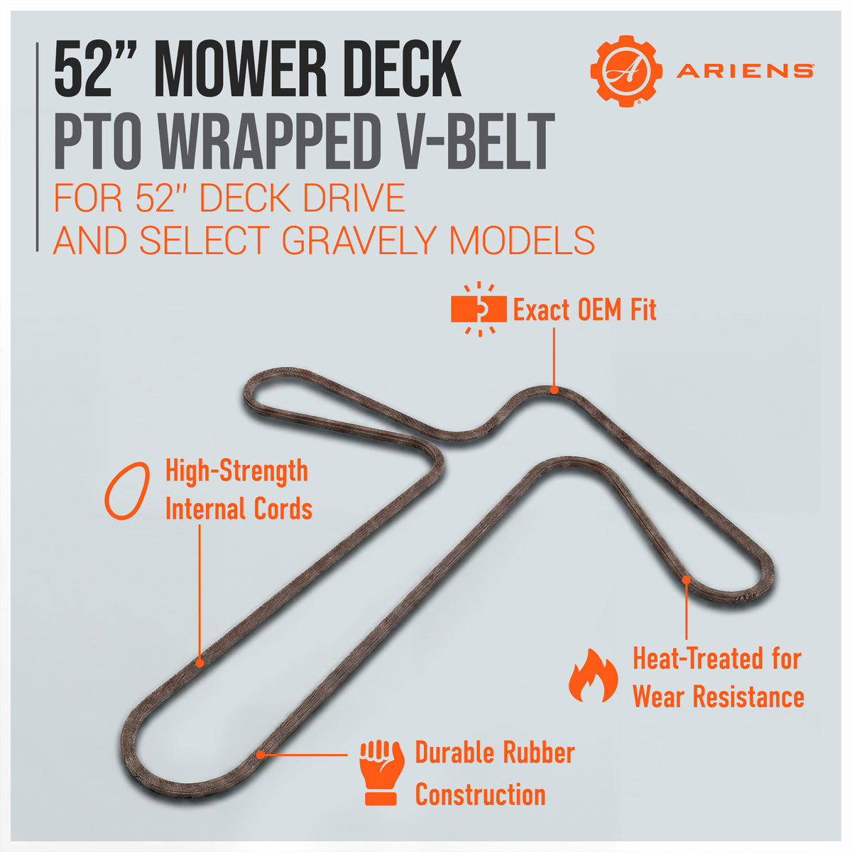 Ariens 52 In Zero Turn Lawn Mower Deck Drive Belt Raw Edge V-Belt (Open Box)
