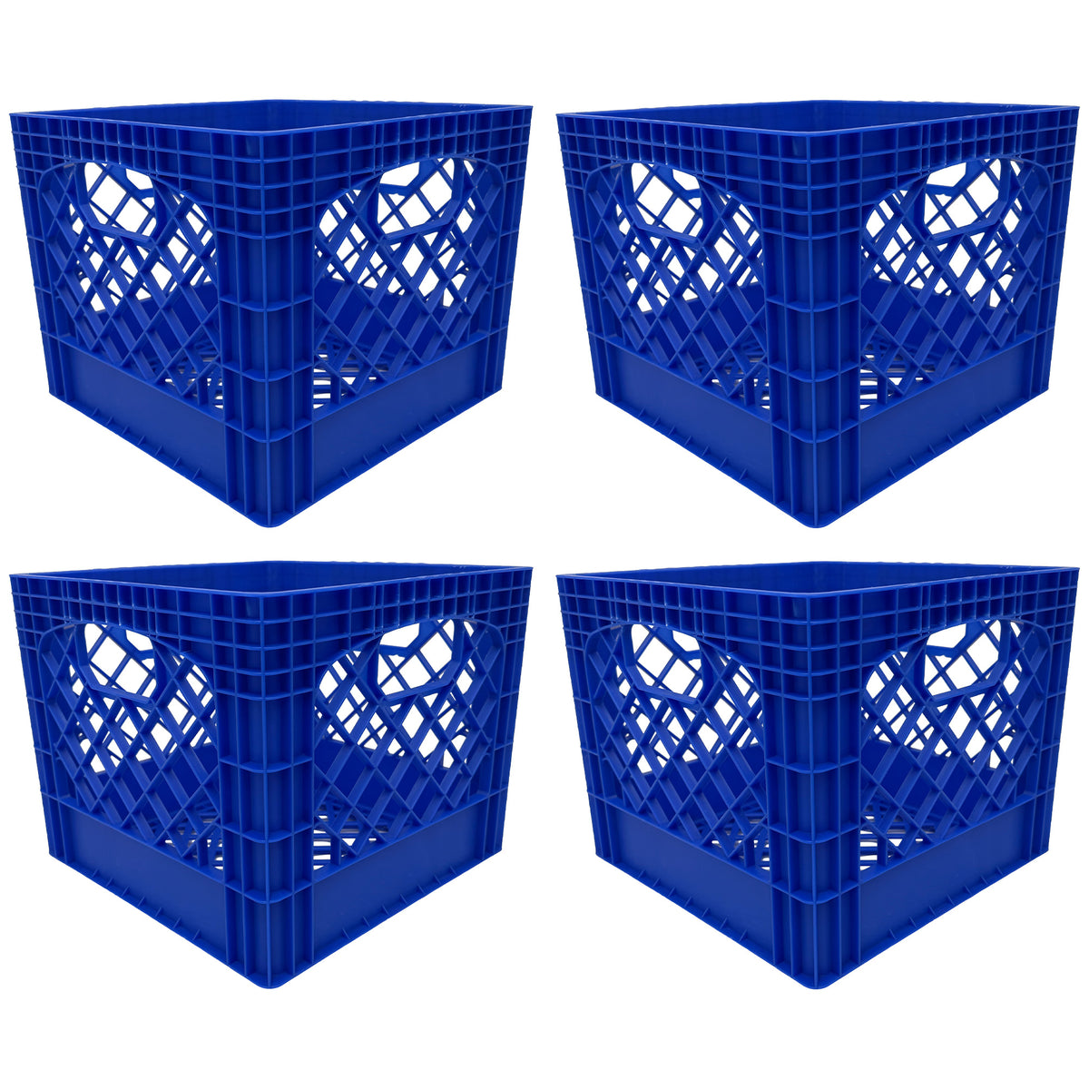 Mirapet Milk Crate, Stackable Plastic Storage with Handles, 16 Qt (Open Box)