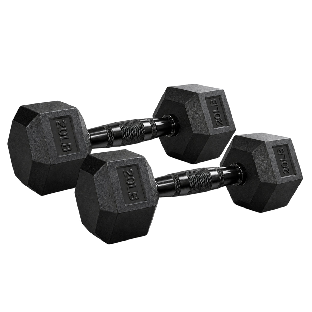 Aurorafy Hex Dumbells, Rubber Encased Strength Training Weight Set, 20 lb Pair