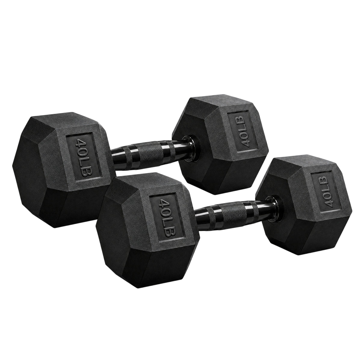 Aurorafy Hex Dumbells, Rubber Encased Strength Training Weight Set, 40 lb Pair
