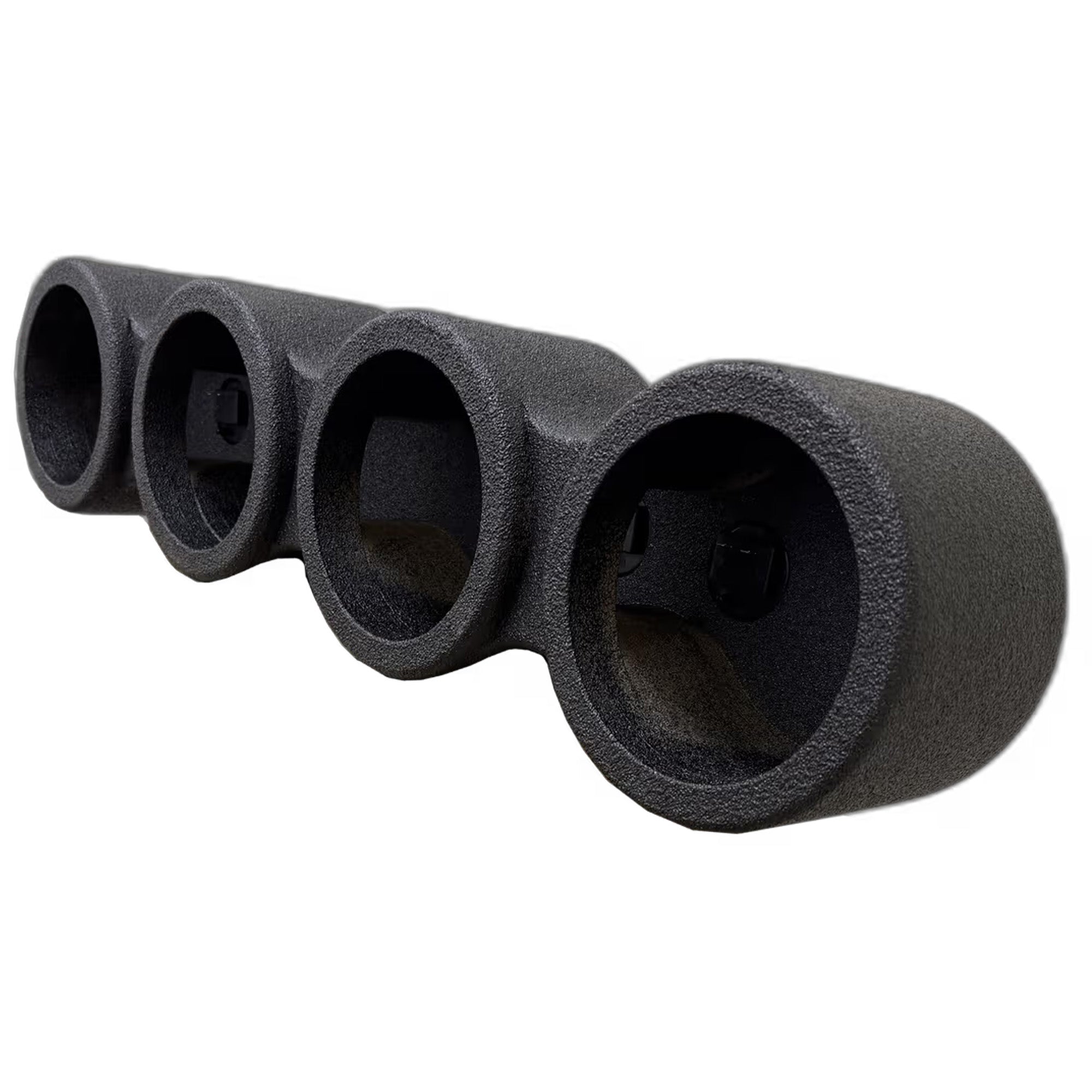 Q Power Sprayed Pod Quad 6.5" Speaker Box, 4-Hole Sealed Enclosure, Black - VMInnovations