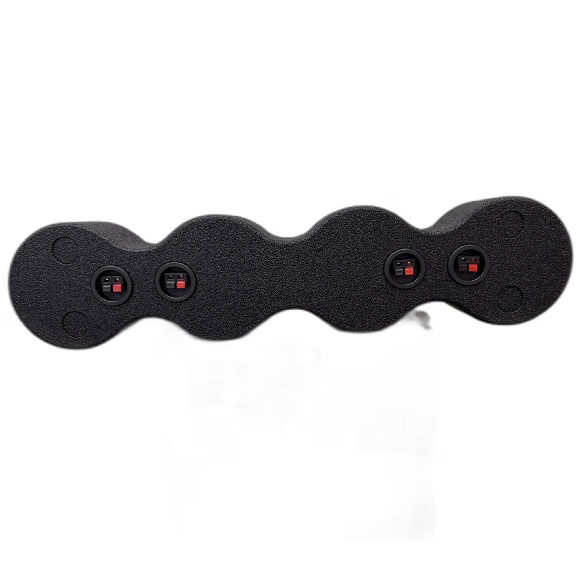 Q Power Sprayed Pod Quad 6.5" Speaker Box, 4-Hole Sealed Enclosure, Black - VMInnovations