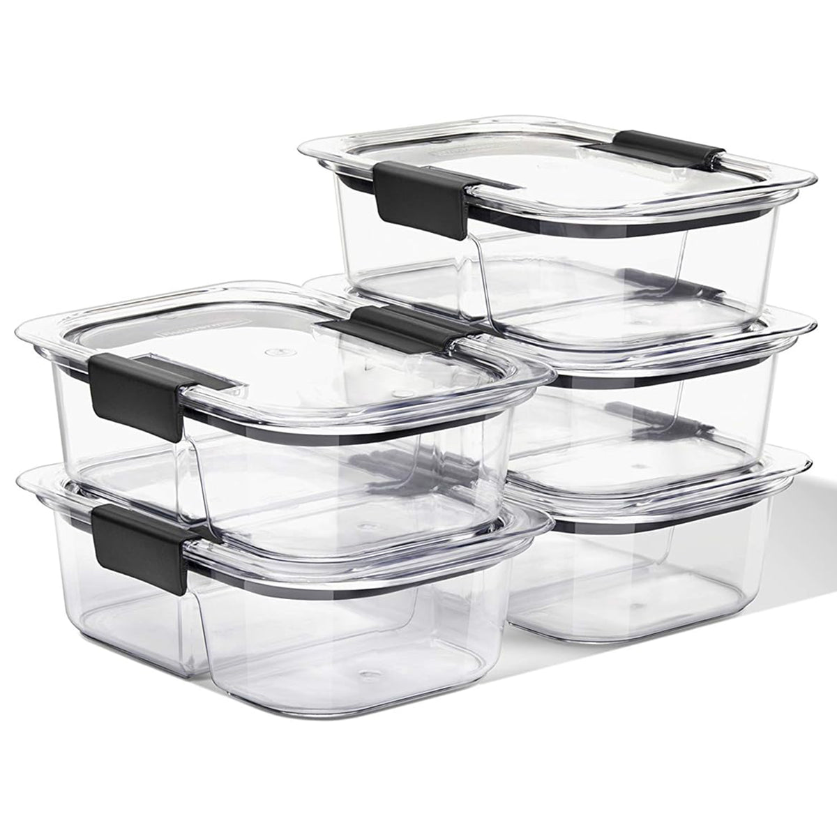 Rubbermaid 10 Pack Brilliance Meal Prep 2-Compartment Food Containers, Gray