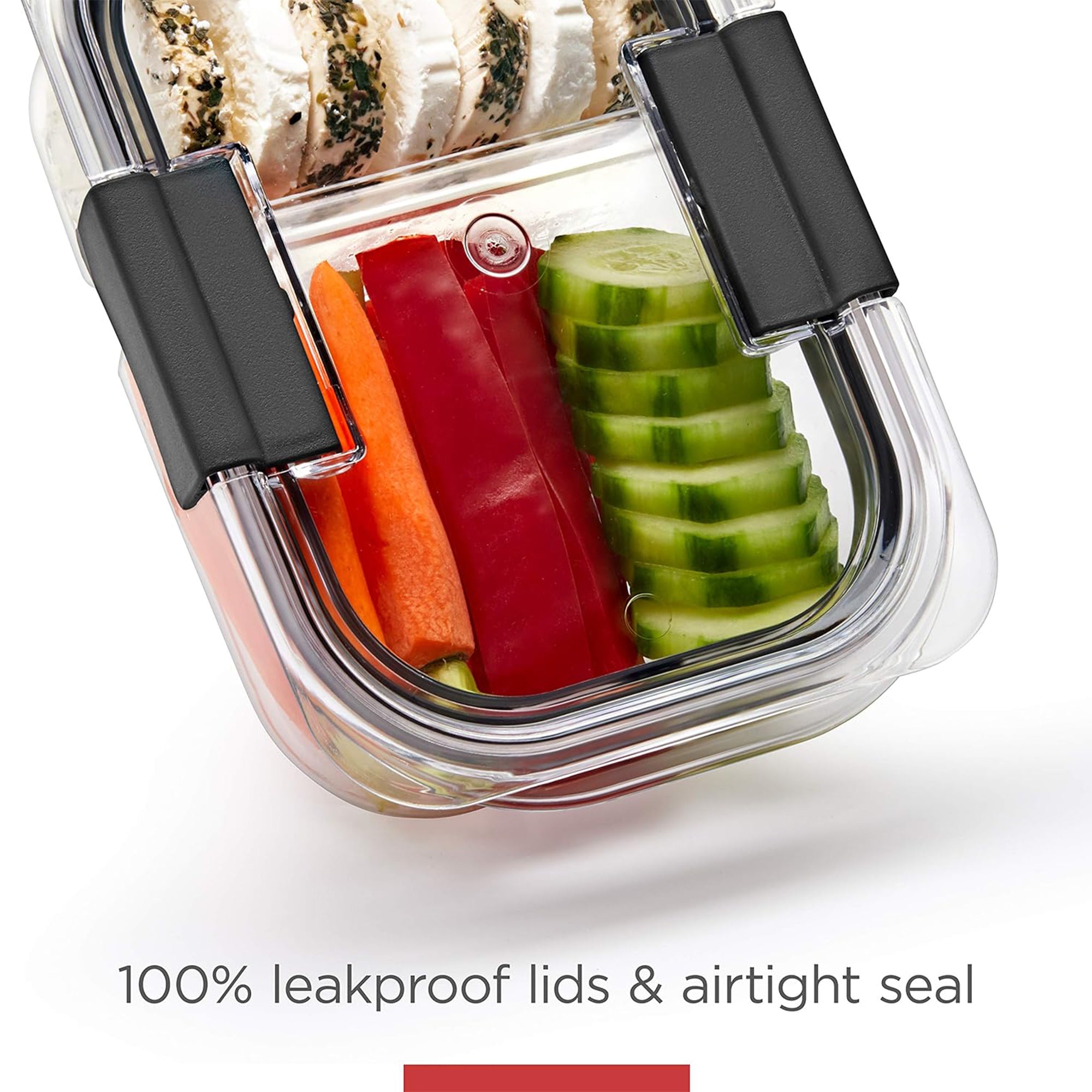 Rubbermaid 50 Pack Brilliance Meal Prep 2-Compartment Food Containers, Gray