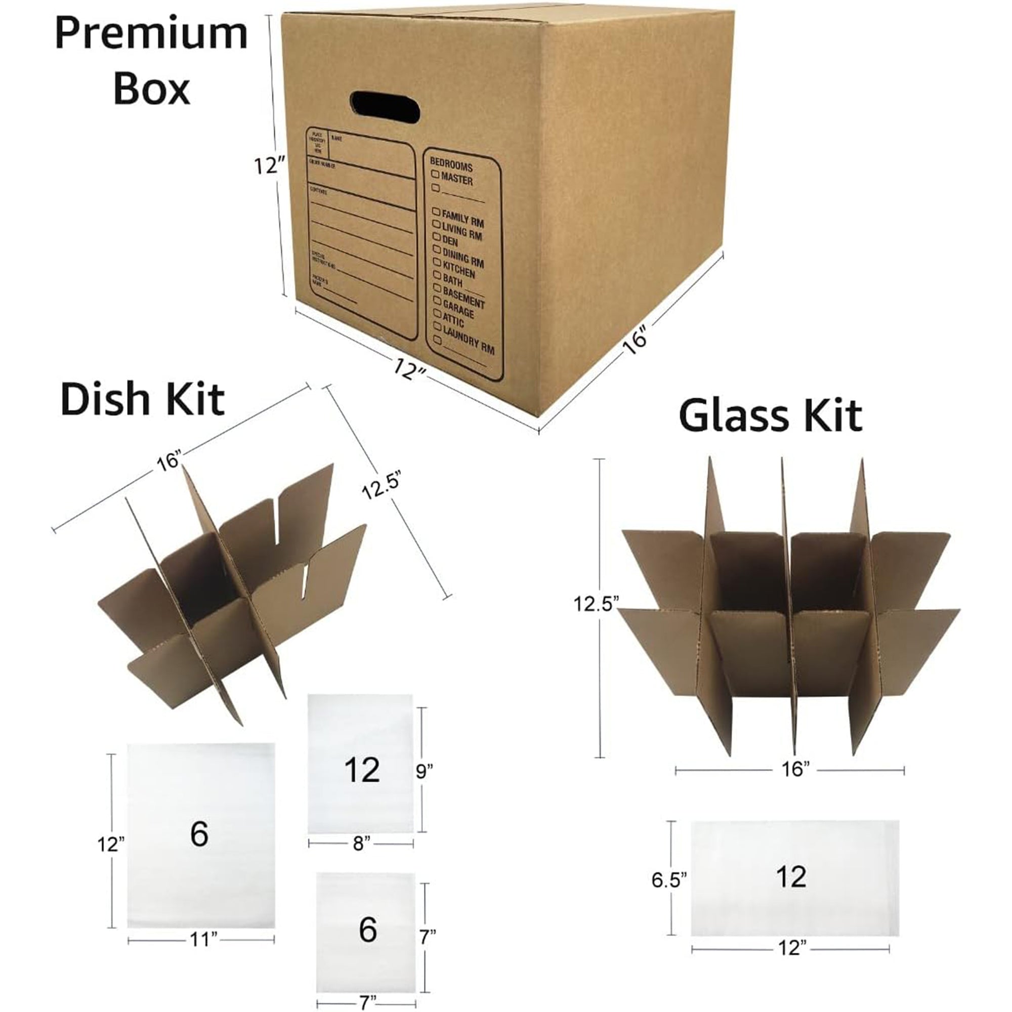 UBMOVE Kitchen Moving Kit, 4 Corrugated Cardboard Boxes with Packing Supplies