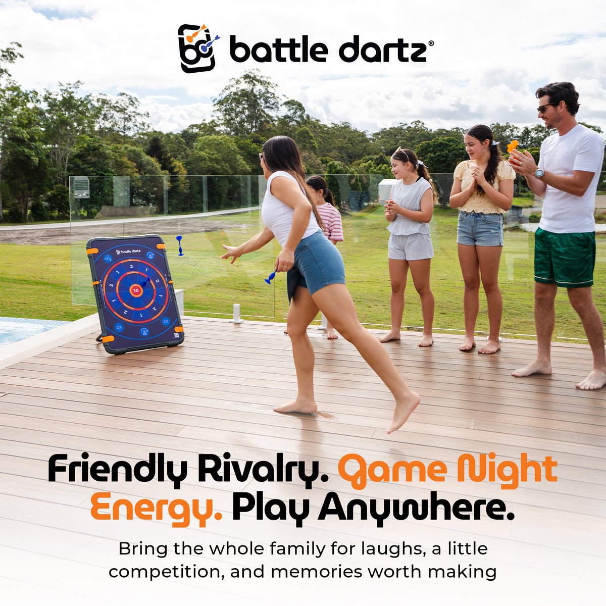 Battle Dartz Dart Board, Interchangeable Target Indoor Outdoor Game Set - VMInnovations