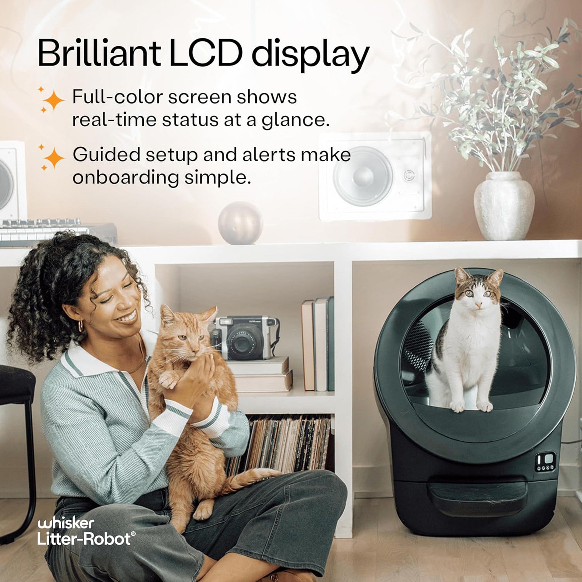 Litter-Robot EVO by Whisker, Black - Automatic Self-Cleaning Cat Litter Box, Compact Space-Saving Design, Advanced Odor Control, Works with Any Clumping Litter, WhiskerCareâ„¢ 1-Year Warranty - VMInnovations