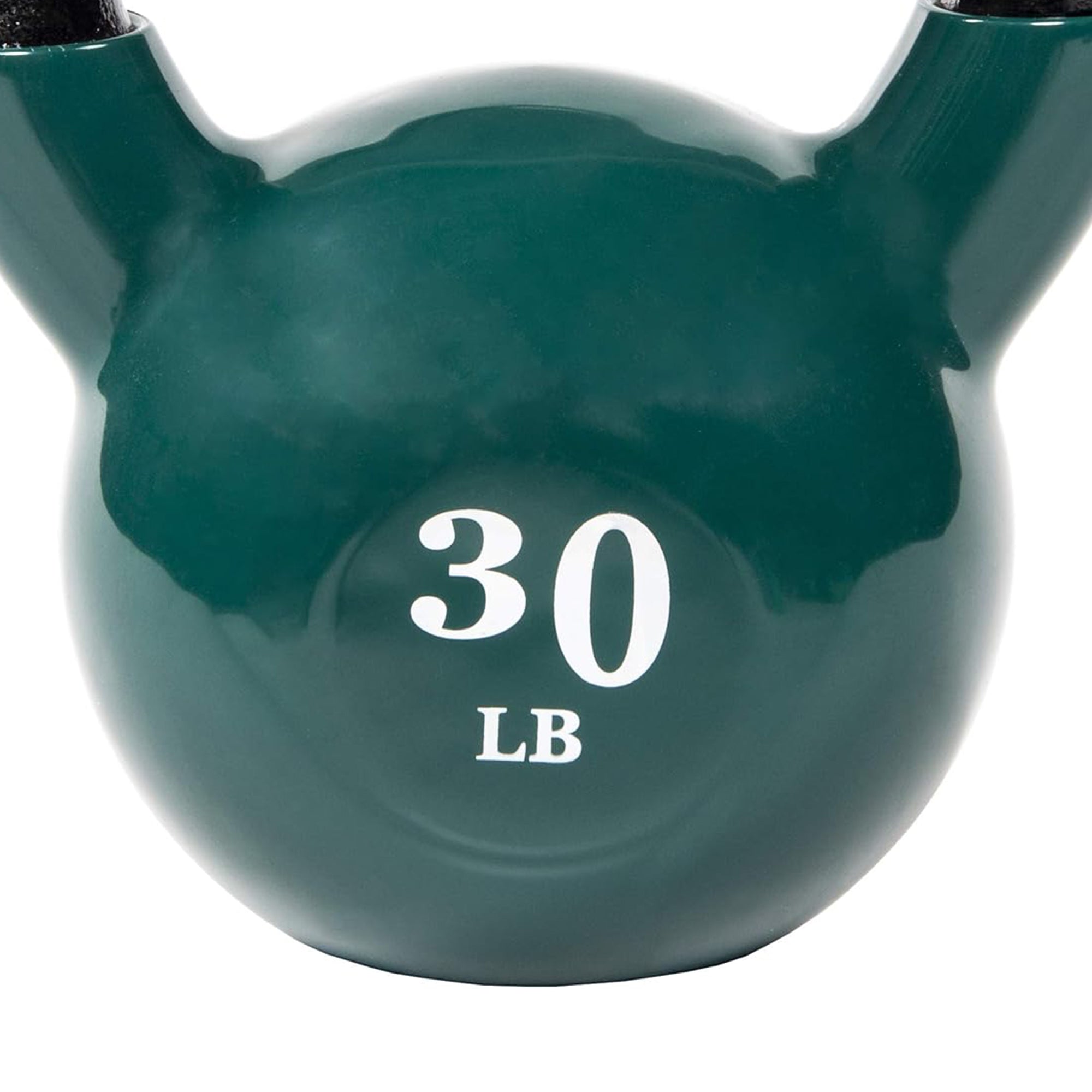 Fitvids 30 lb Vinyl-Coated Kettlebell Weight for Strength Training, Dark Green