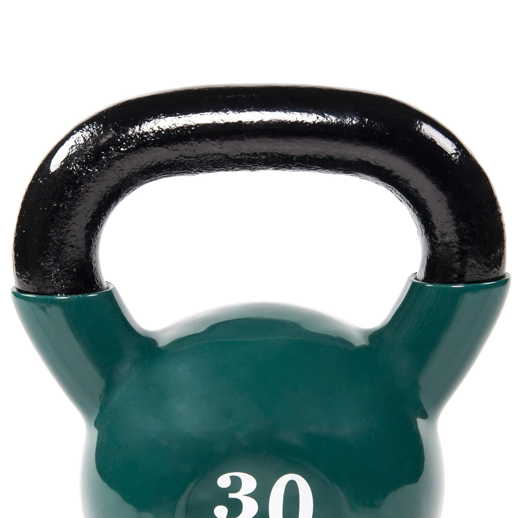 Fitvids 30 lb Vinyl-Coated Kettlebell Weight for Strength Training, Dark Green