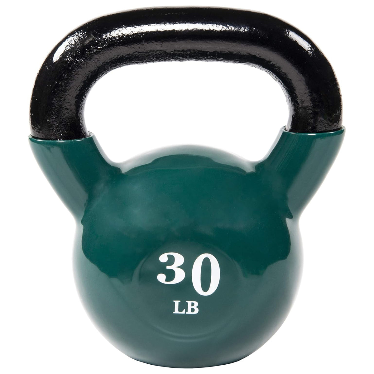 Fitvids 30lb Vinyl-Coated Kettlebell for Strength Training, Green (Open Box)