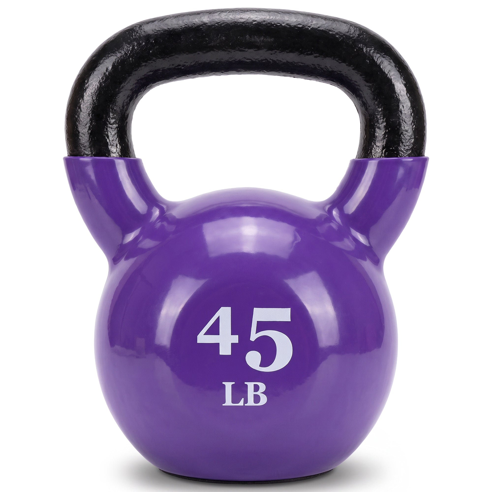 Fitvids 45 lb Vinyl-Coated Kettlebell With Handle for Strength Training, Violet