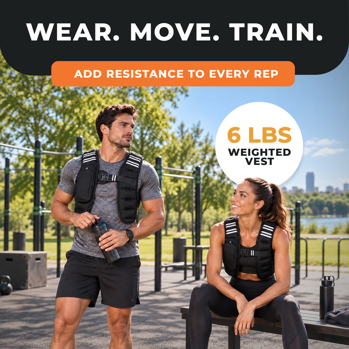 BalanceFrom 6 lb Weighted Nylon Tactical Vest with Quick Release & Phone Pouch