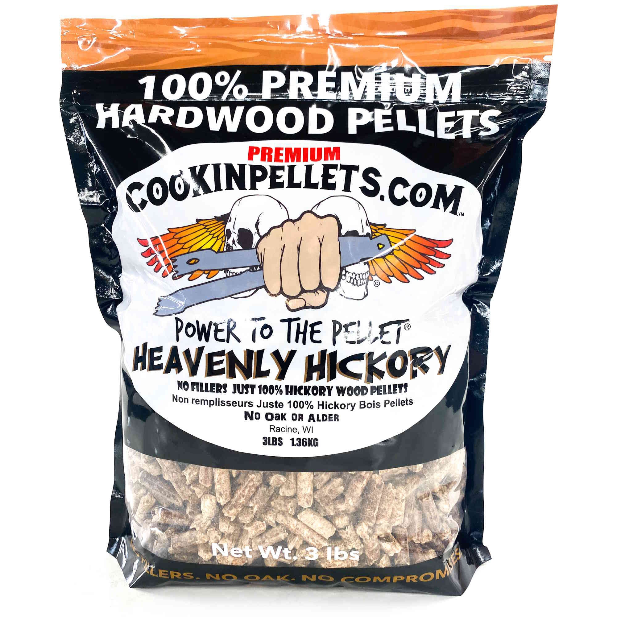 CookinPellets Heavenly Hickory Wood Pellets, Indoor Outdoor Smoker, 3Lbs, 3 Pack - VMInnovations