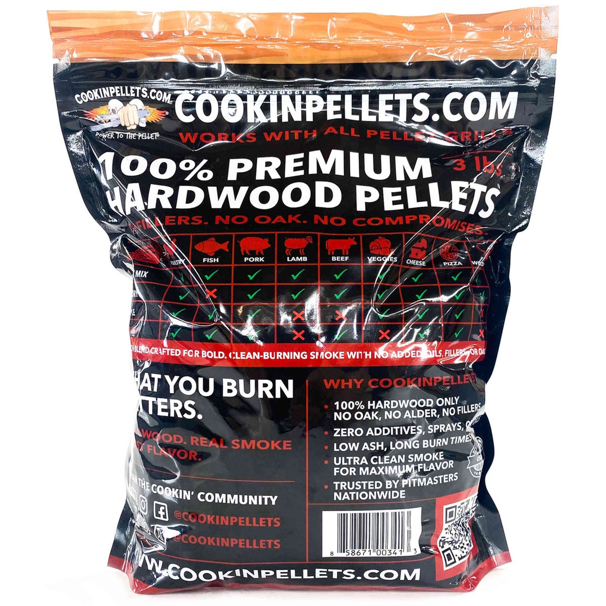 CookinPellets Natural Hardwood BBQ Grill Pellets, 5 Flavor Bundle, 25 3 lb Bags