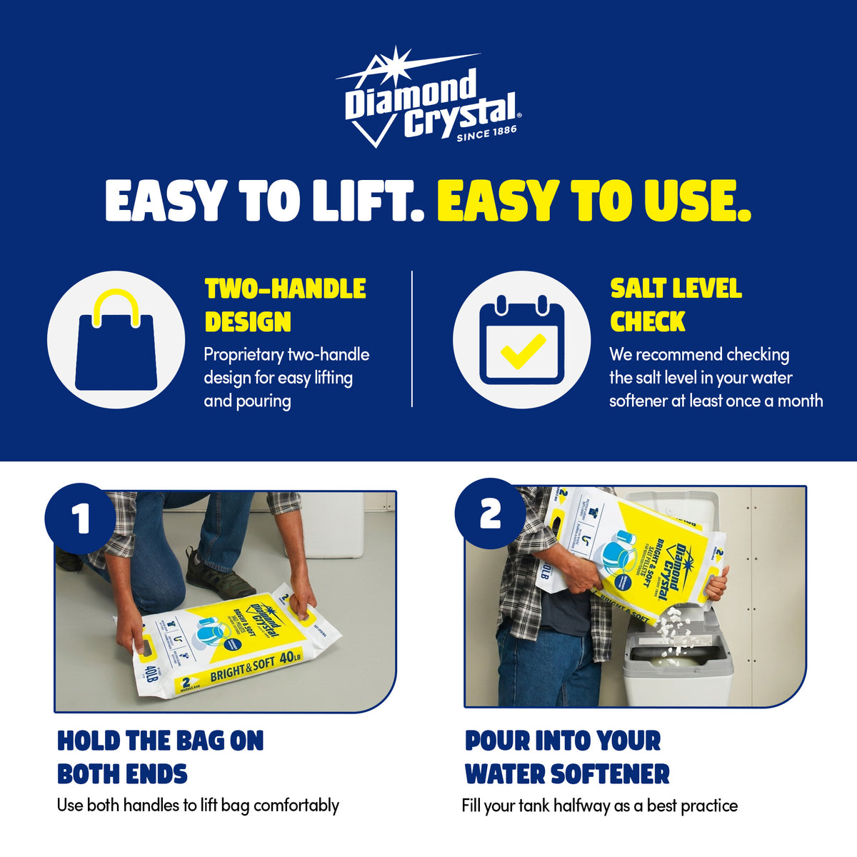 Diamond Crystal 6 Pack Bright & Soft Water Softener Salt Pellets, 40 Pounds