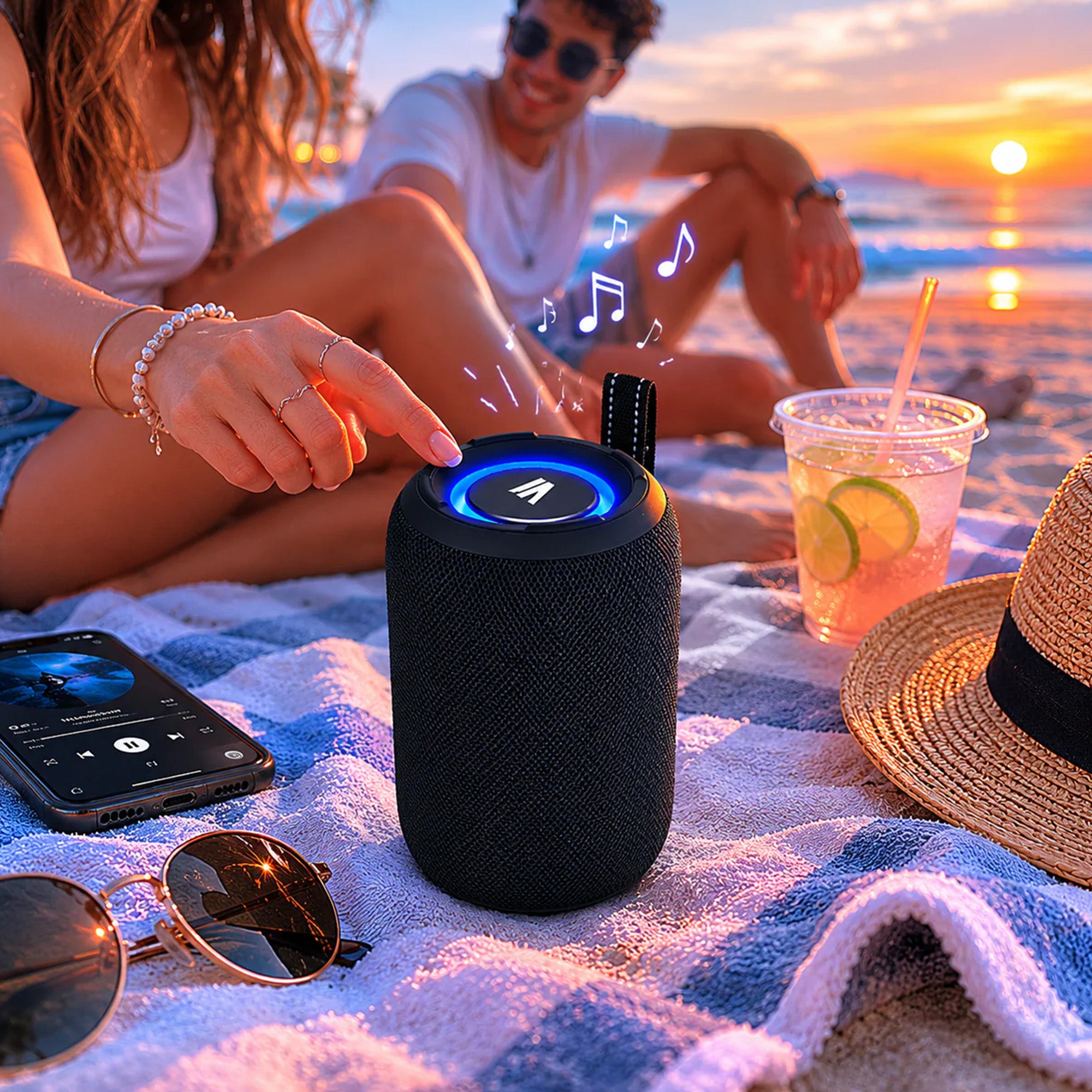 Max Power MPD395 Pulse Boom Portable Bluetooth Speaker with Heavy Bass, Red - VMInnovations