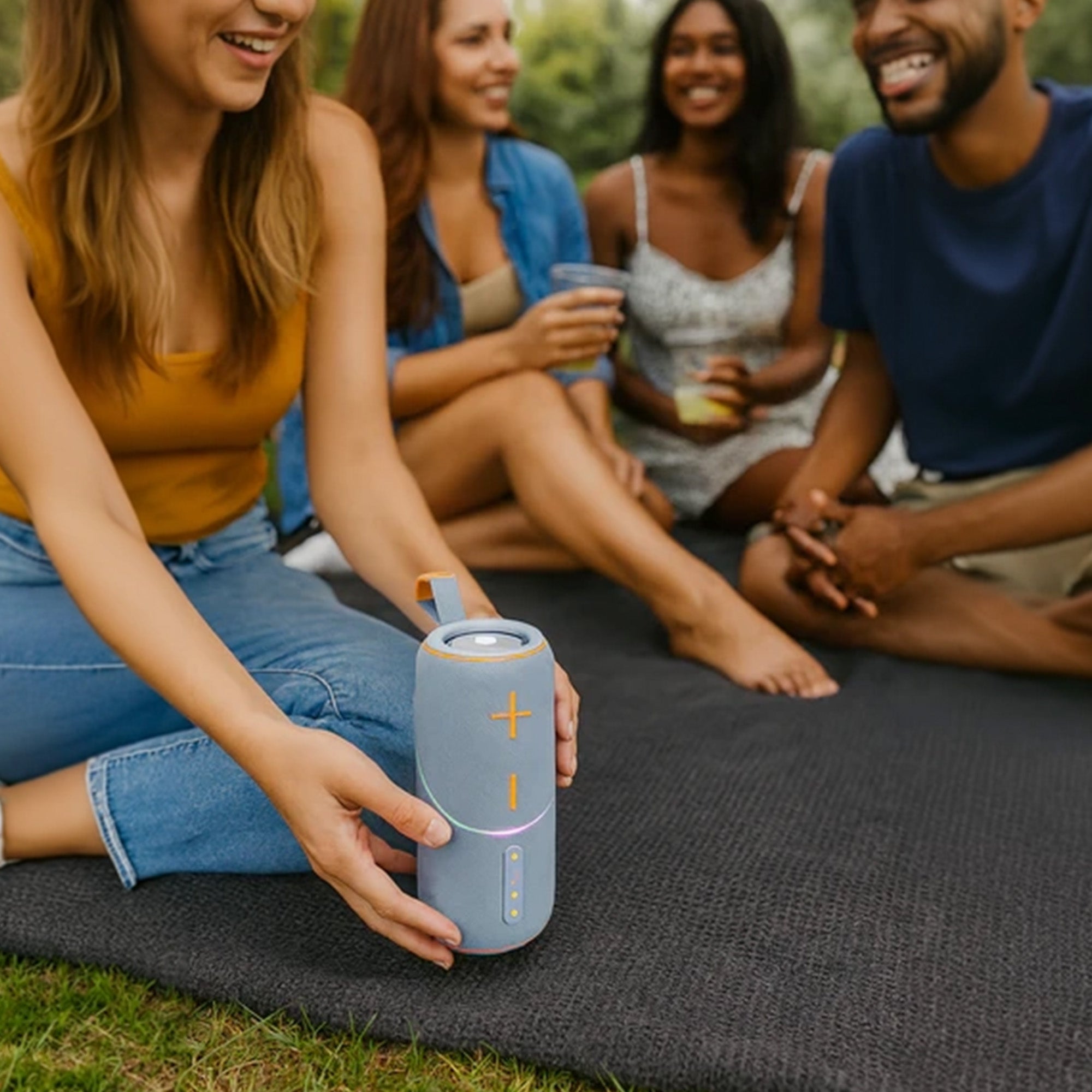 Max Power MPD672 Pulse Xtreme Portable Bluetooth Speaker with Heavy Bass, Blue - VMInnovations