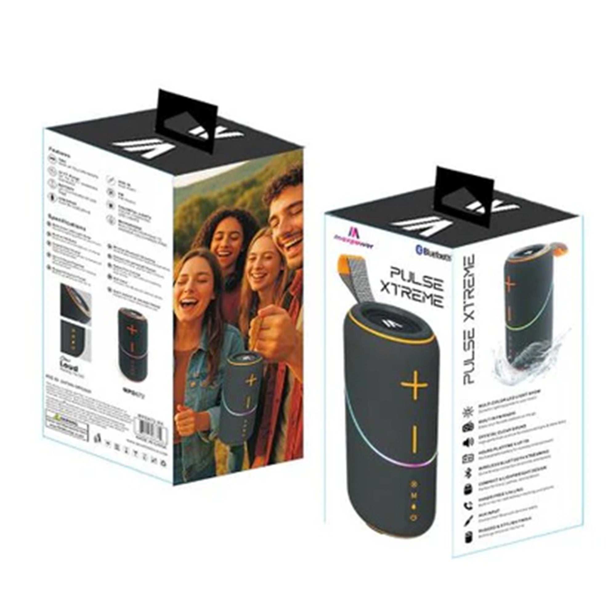 Max Power MPD672 Pulse Xtreme Portable Bluetooth Speaker with Heavy Bass, Blue - VMInnovations