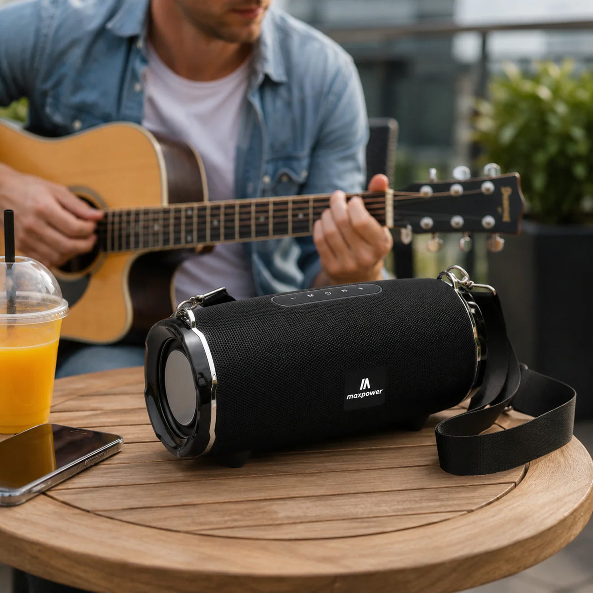 Max Power Encore Portable Outdoor Wireless Speaker with Bluetooth 5.3, Blue - VMInnovations