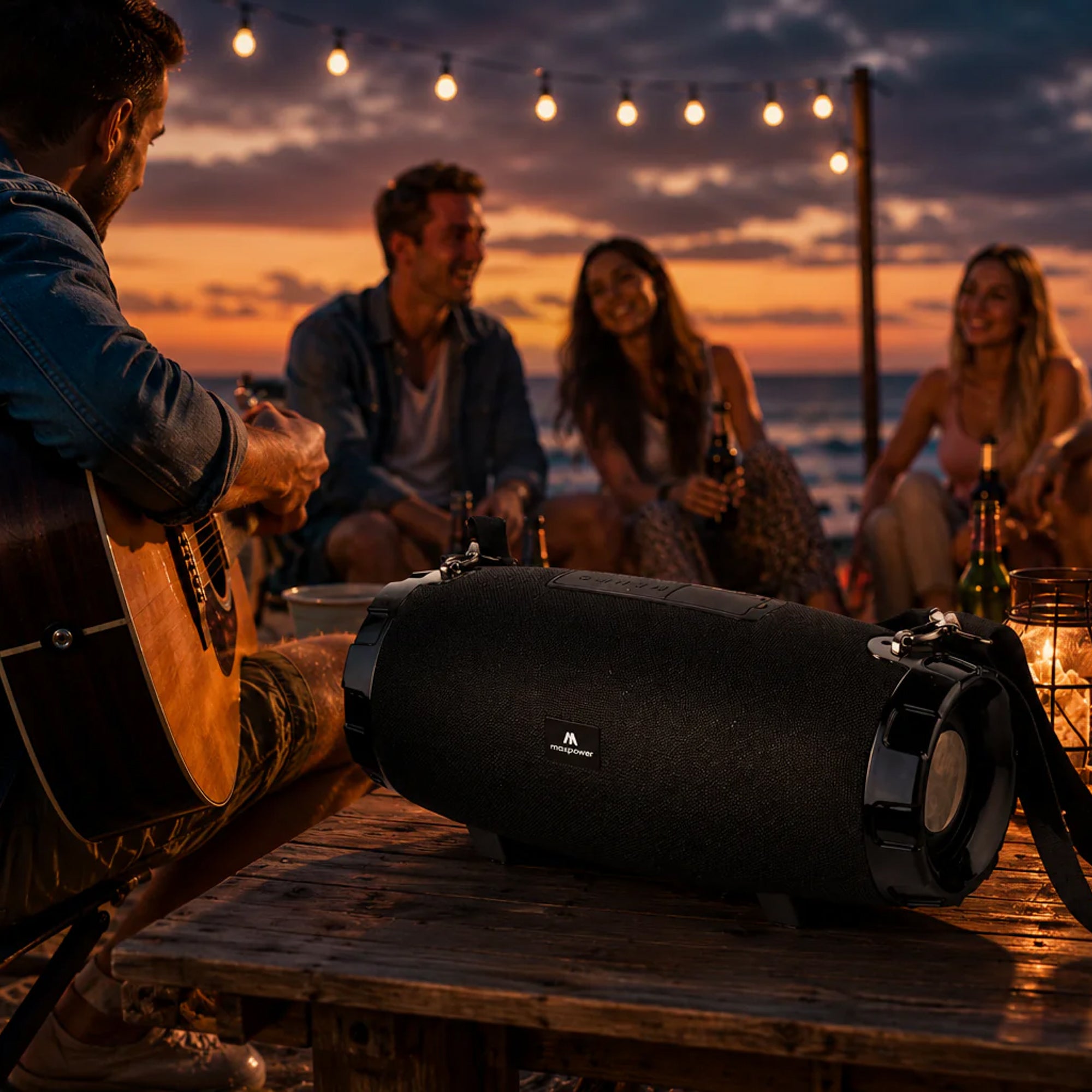 Max Power MPD526 Cyclone 2.0 Rechargeable Bluetooth Speaker, Carry Strap, Black - VMInnovations