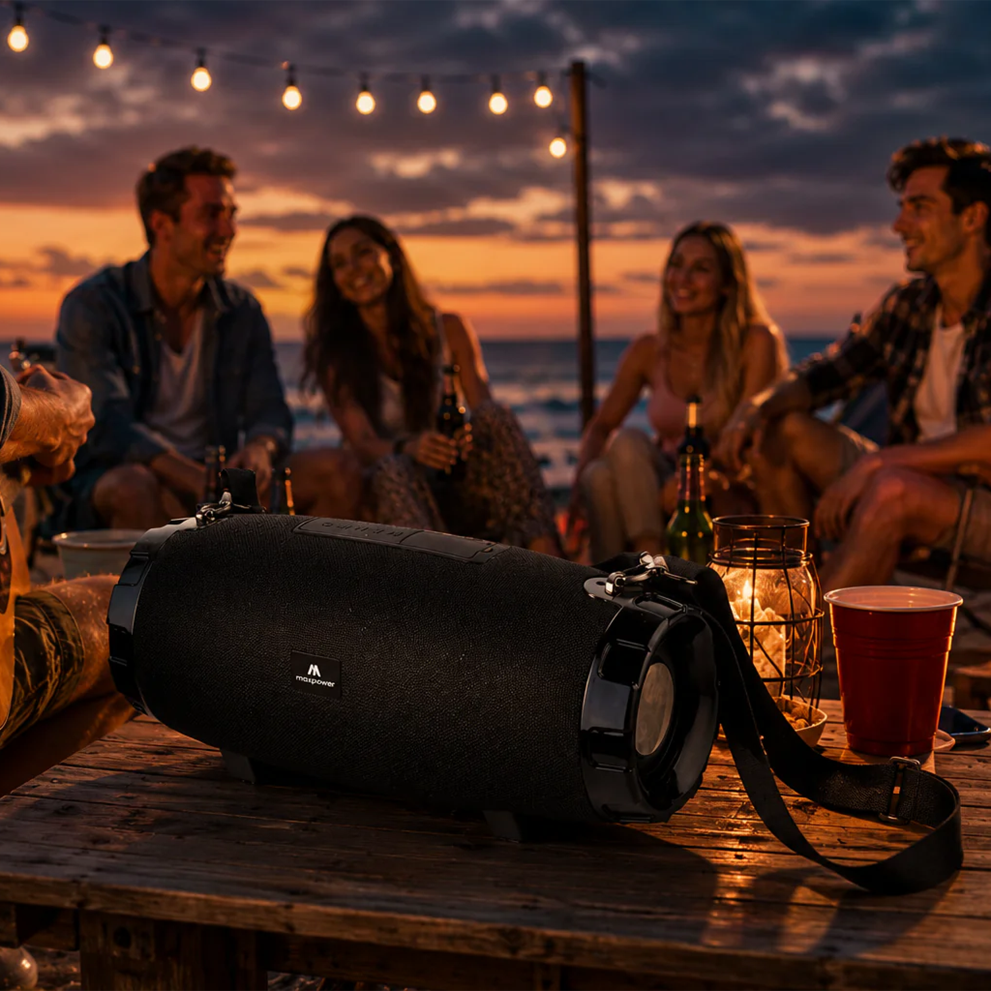 Max Power MPD526 Cyclone 2.0 Rechargeable Bluetooth Speaker, Carry Strap, Blue - VMInnovations