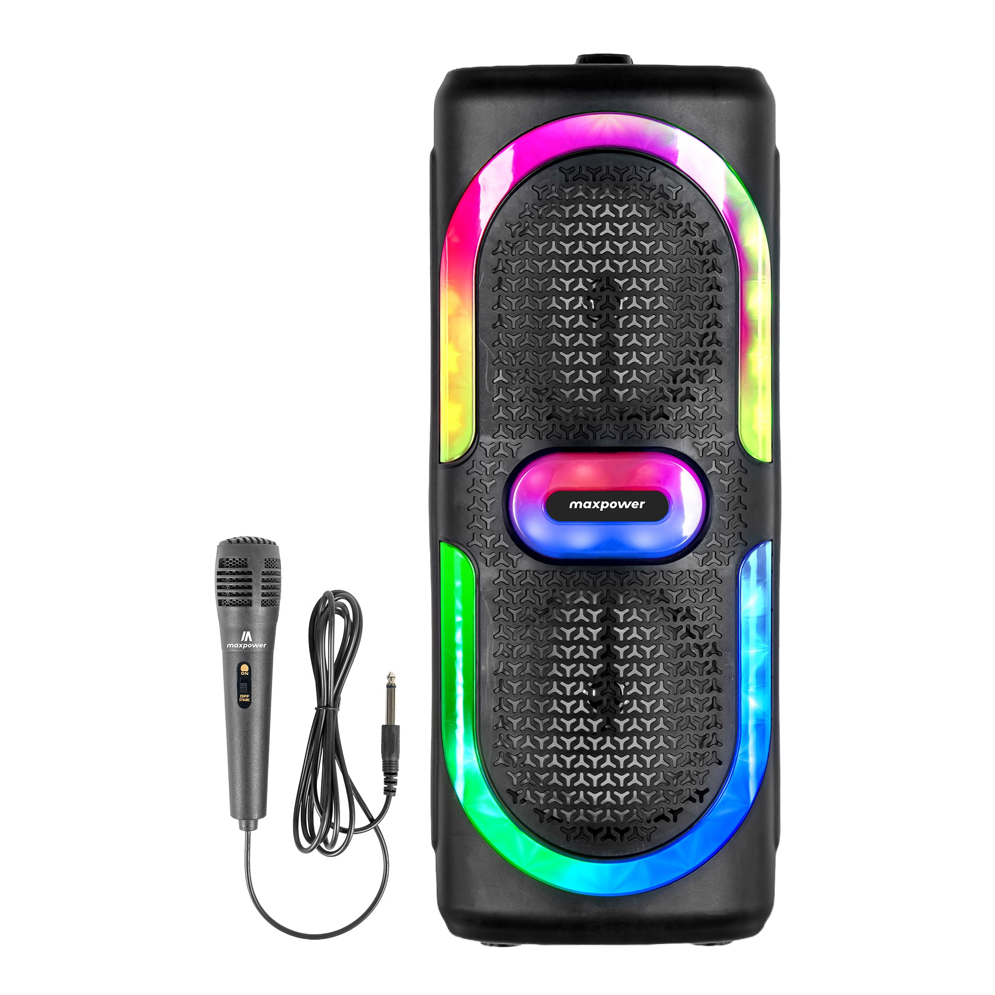 Max Power MPD6D 6.5" Bluetooth Karaoke Speaker, LEDs, Dual Woofers & Microphone - VMInnovations