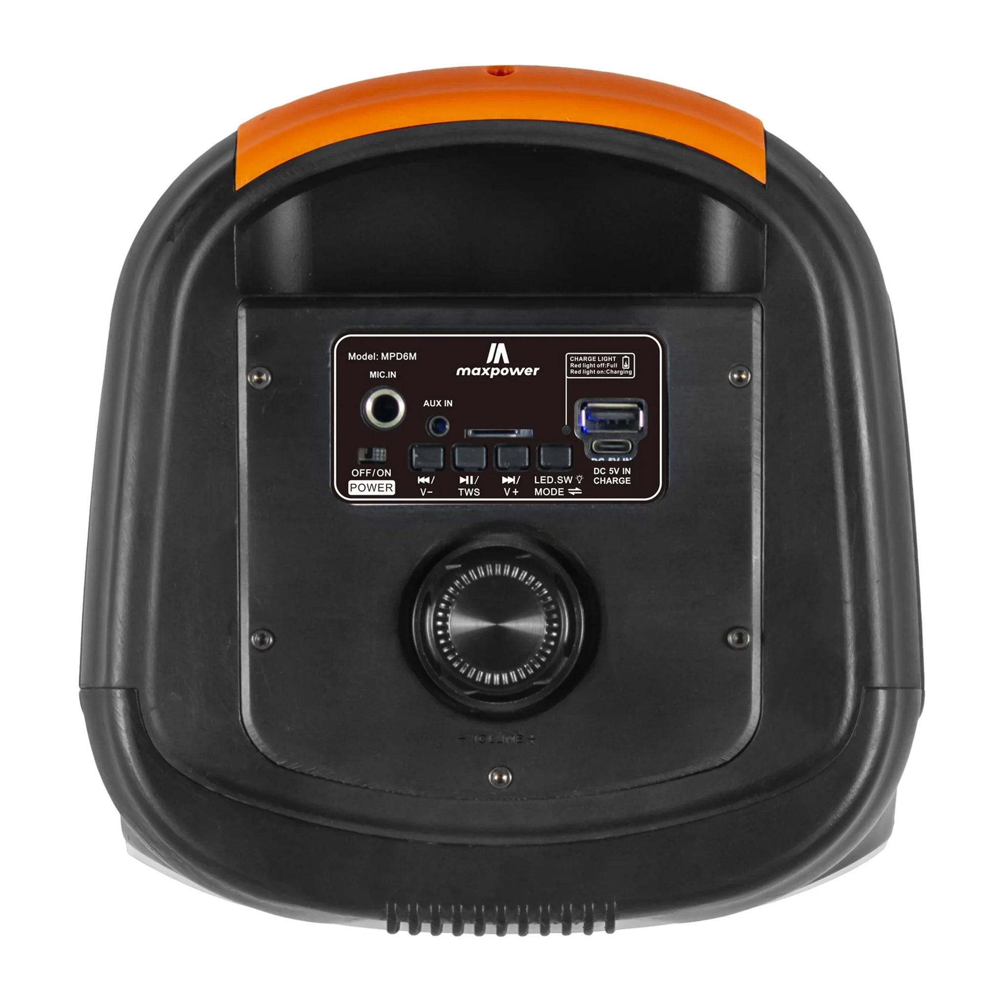 Max Power MPD6M 6.5" Bluetooth Karaoke Speaker, LEDs, Dual Woofers & Microphone - VMInnovations