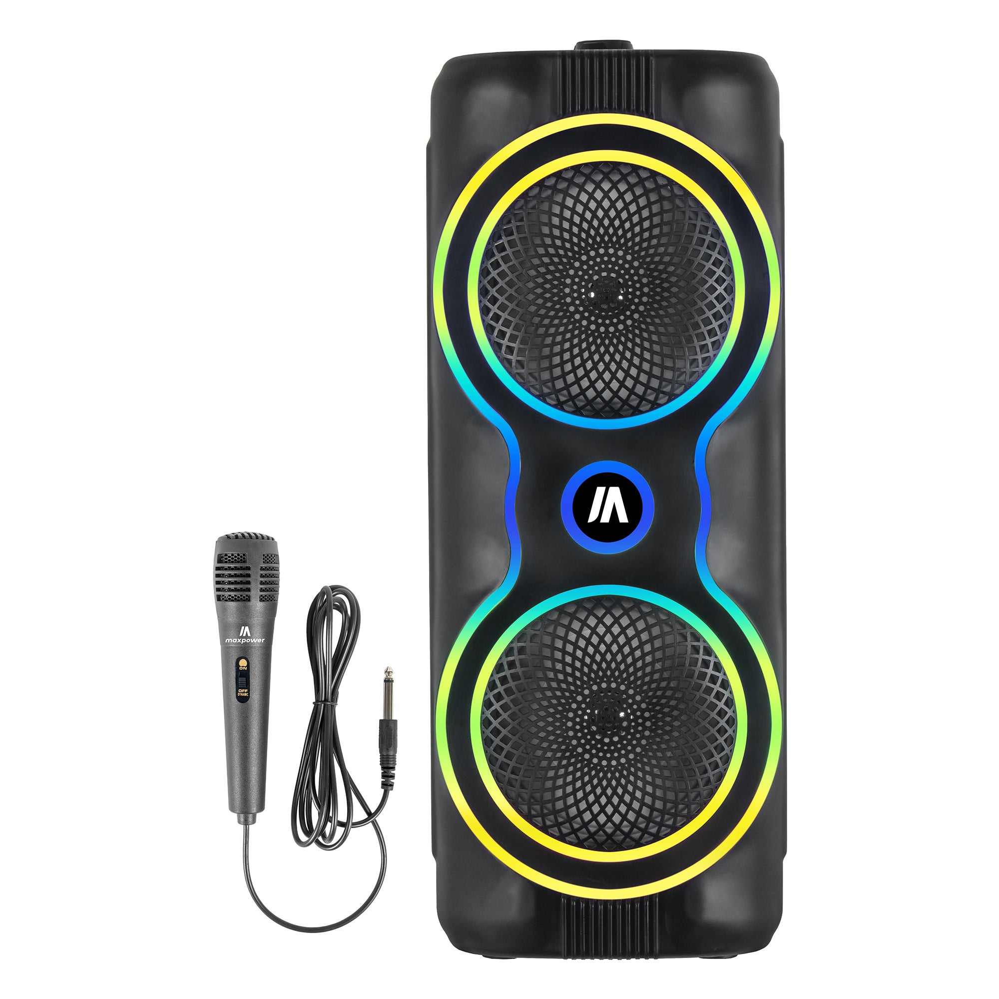 Max Power MPD6M 6.5" Bluetooth Karaoke Speaker, LEDs, Dual Woofers & Microphone - VMInnovations