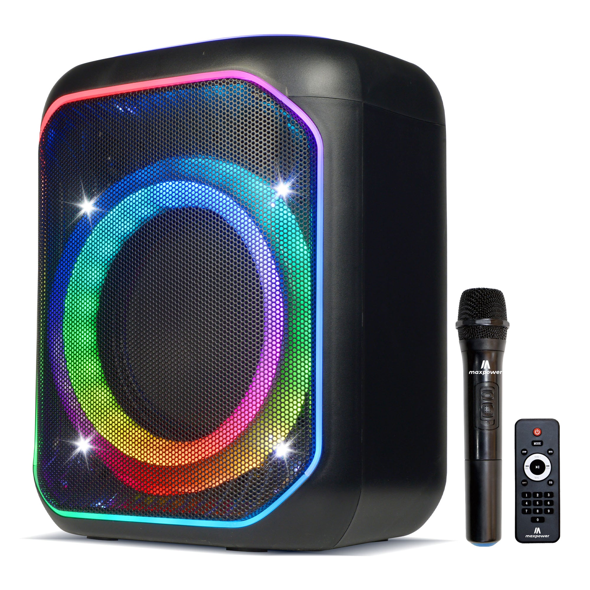 Max Power Lumi Blast karaoke Bluetooth Speaker with Multiple LED Light Modes - VMInnovations