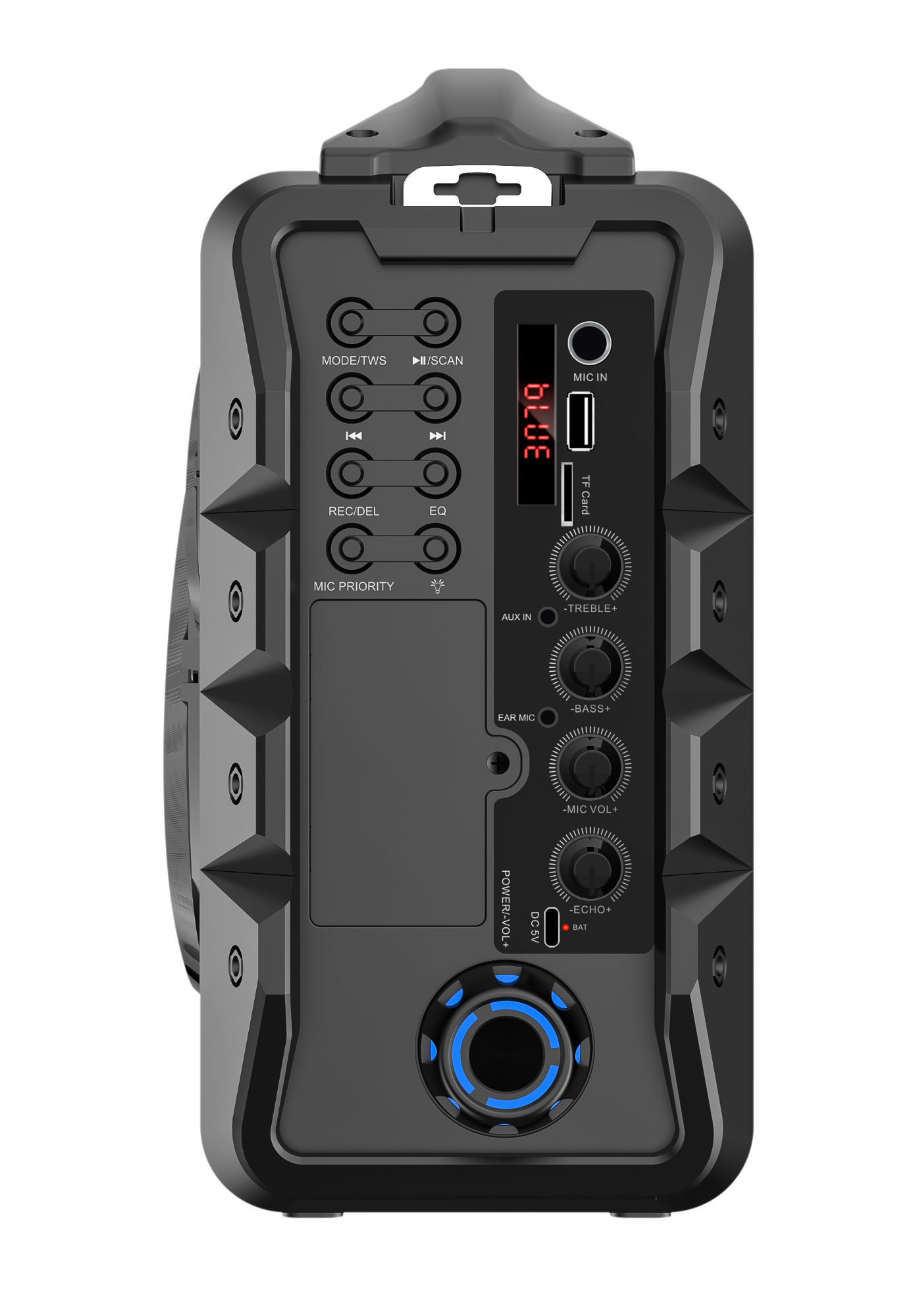 Max Power Party Box Portable Bluetooth Karaoke Speaker with LED Lights, Green - VMInnovations
