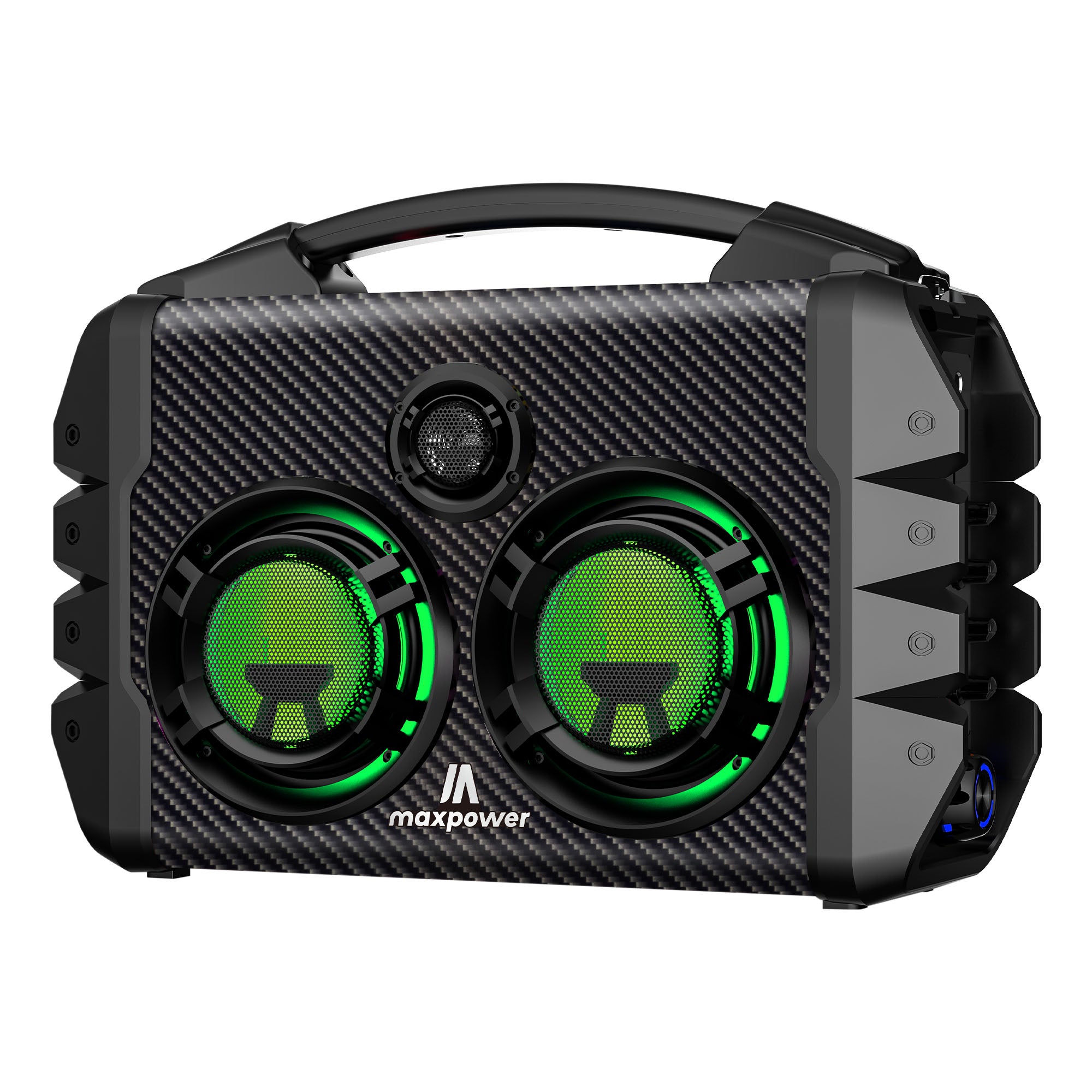 Max Power Party Box Portable Bluetooth Karaoke Speaker with LED Lights, Green - VMInnovations