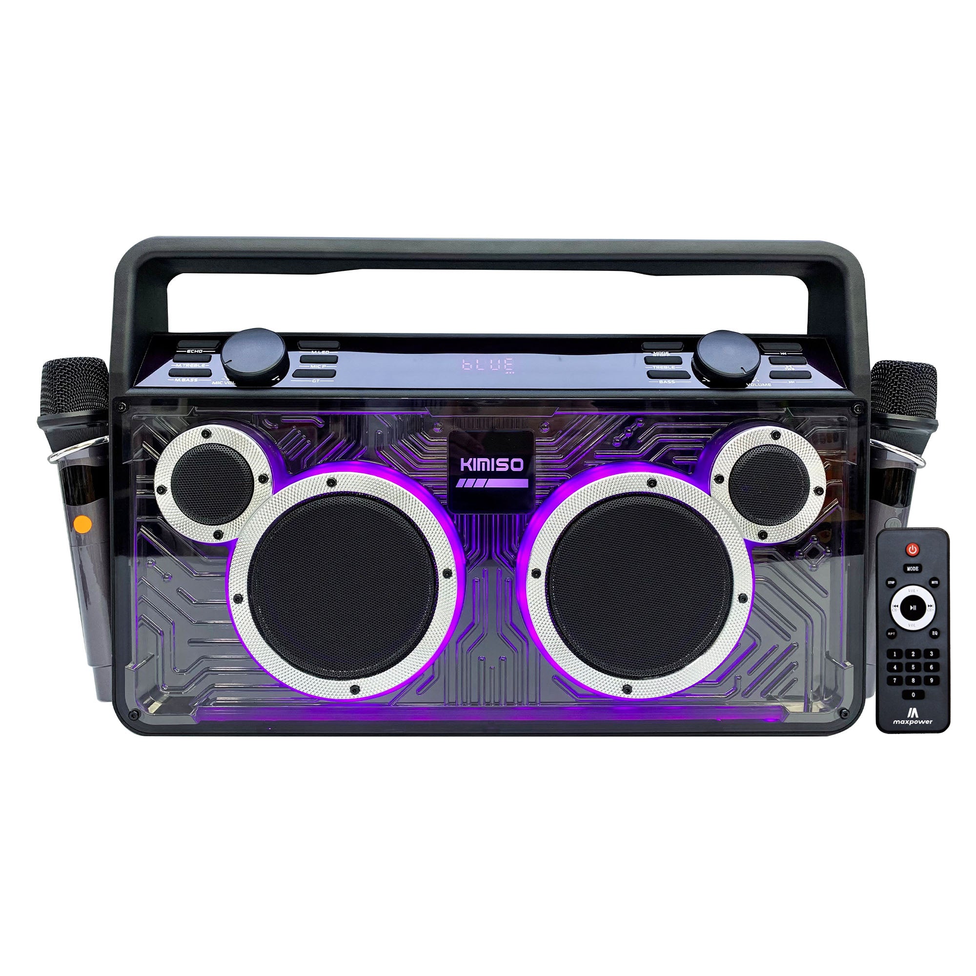 Max Power Retro Boom Portable Bluetooth Speaker with 2 Microphones & LED Lights - VMInnovations