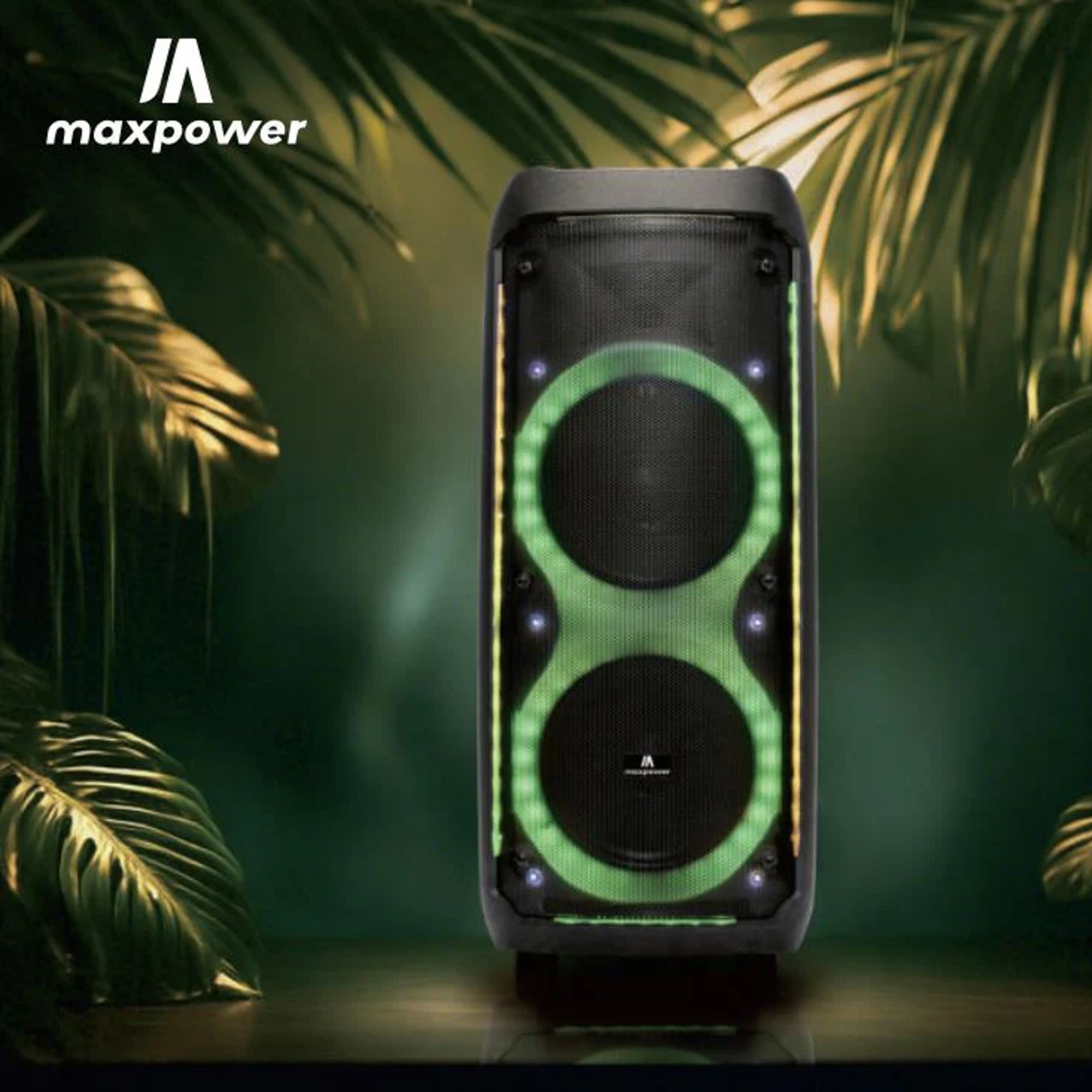 Max Power Thunder X-Bass Portable Party Speaker, Dual 10-Inch Woofers, Bluetooth - VMInnovations