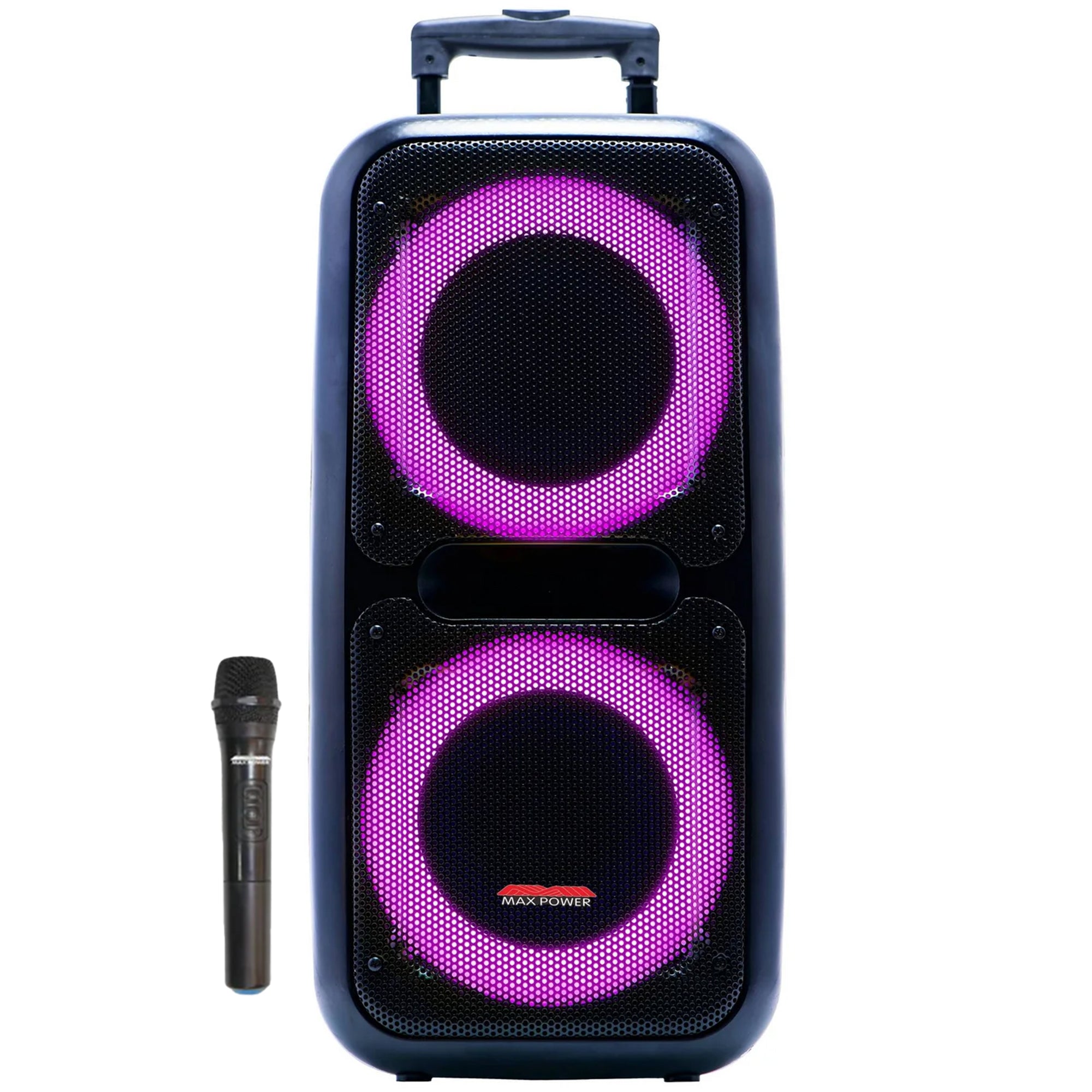 Max Power Ultra Boom X-Bass Party Speaker, Dual 12-Inch Woofers w/ Wireless Mic - VMInnovations