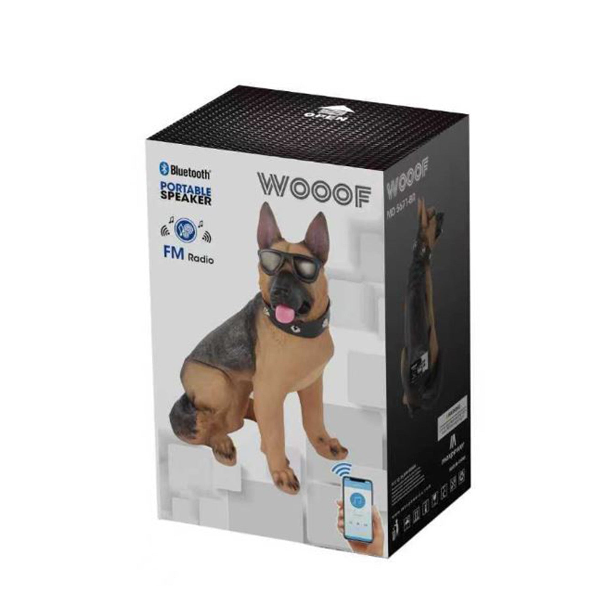 Max Power German Shepherd Bluetooth 5.3 Speaker, Wireless Novelty Dog Stereo - VMInnovations