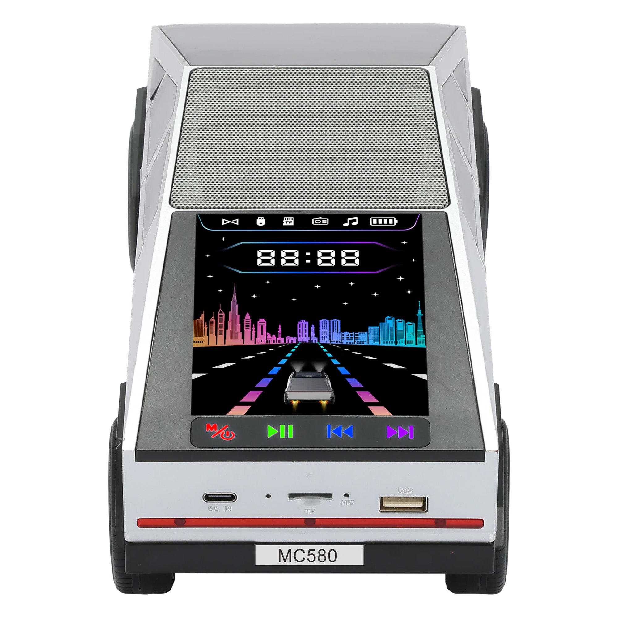 Max Power Cybertruck Wireless Bluetooth Speaker with Front LED Lights, Red - VMInnovations