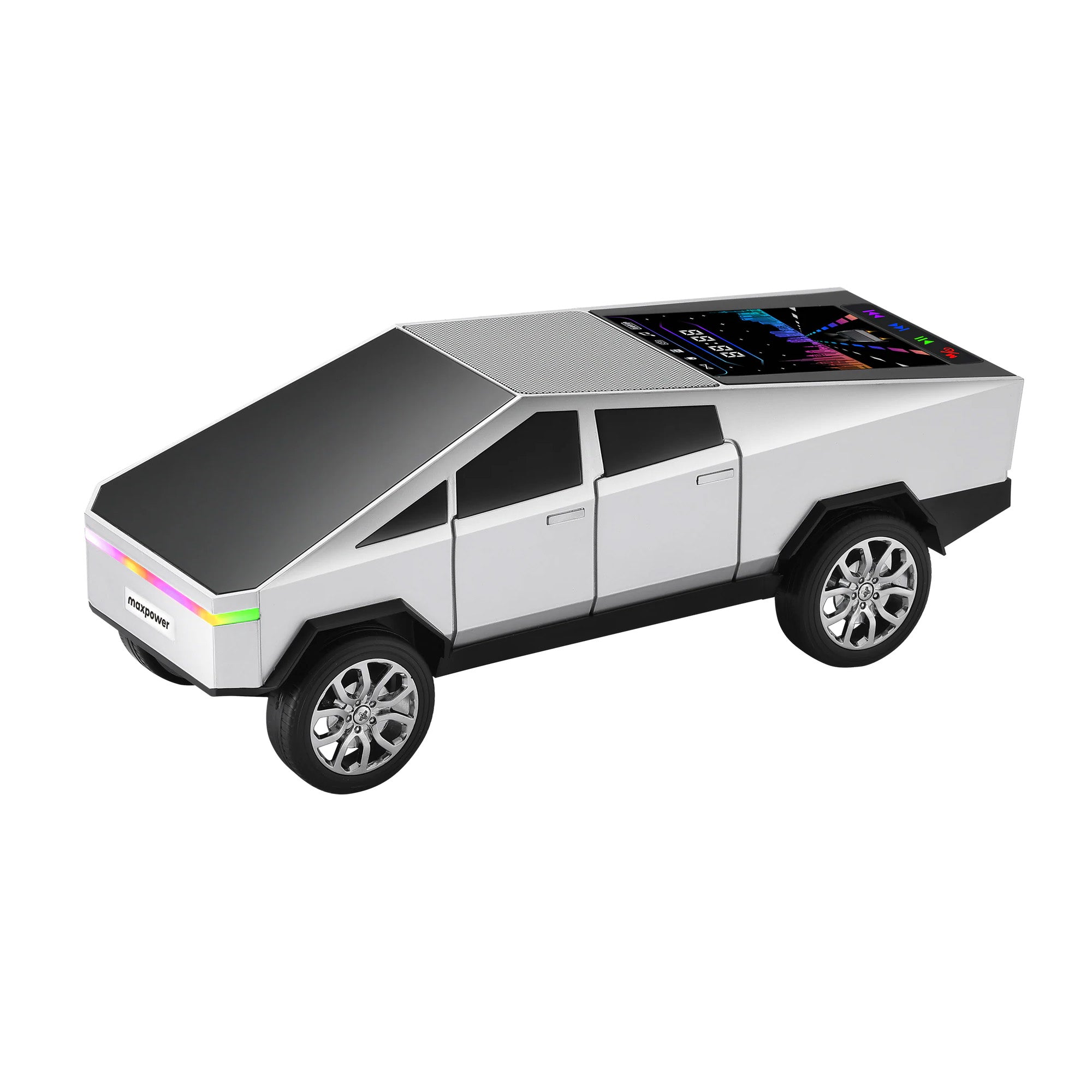Max Power Cybertruck Wireless Bluetooth Speaker with Front LED Lights, Red - VMInnovations
