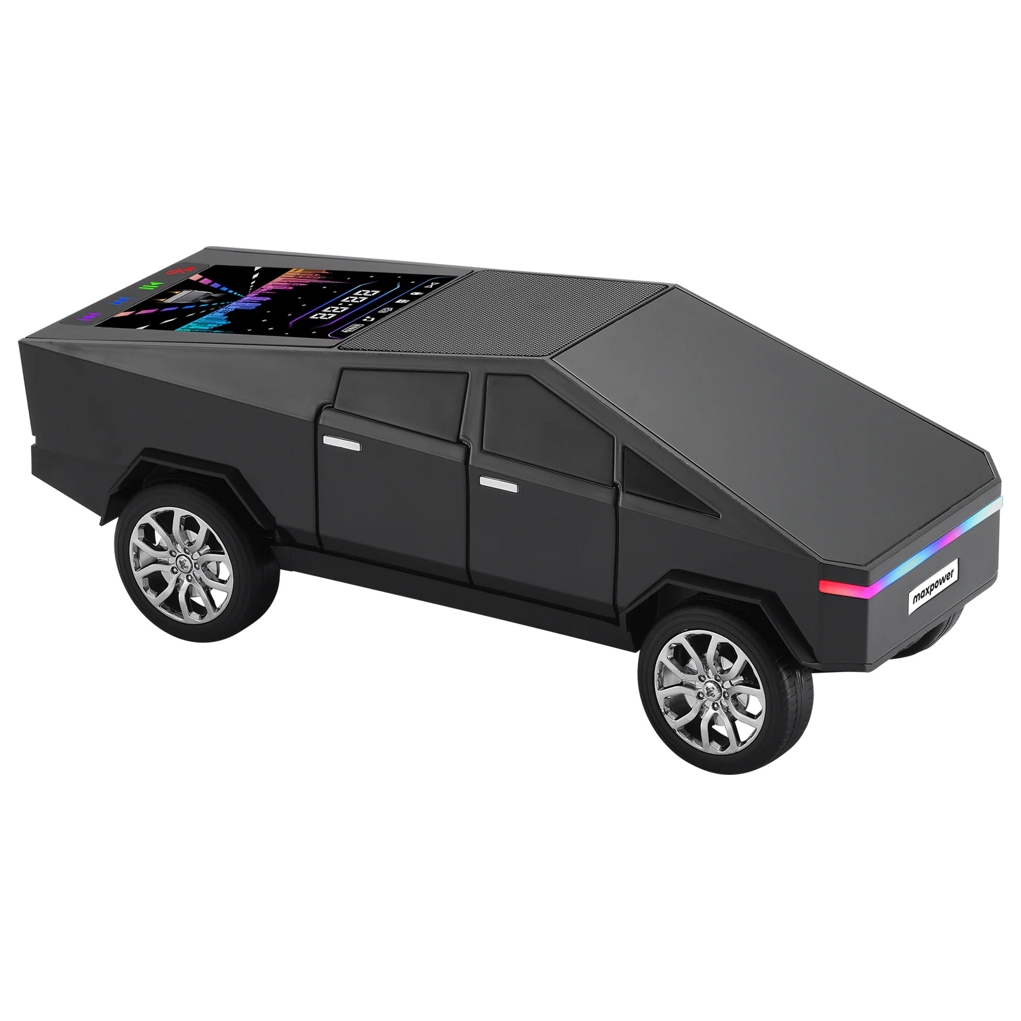 Max Power Cybertruck Wireless Bluetooth Speaker with Front LED Lights, Black - VMInnovations