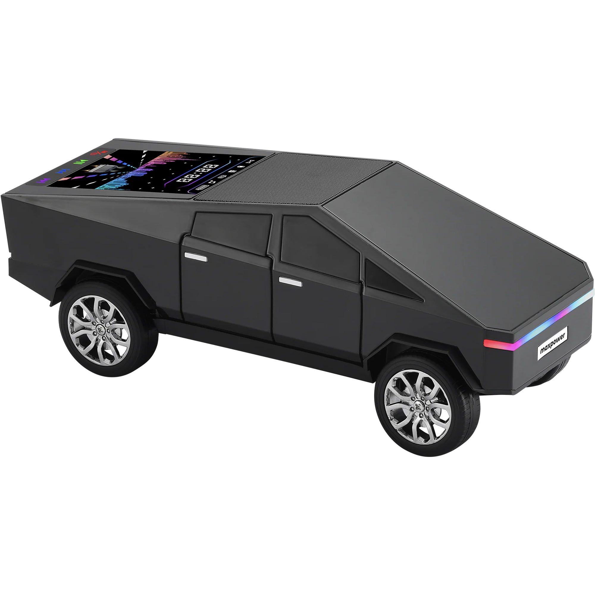 Max Power Cybertruck Wireless Bluetooth Speaker with Front LED Lights, Black - VMInnovations