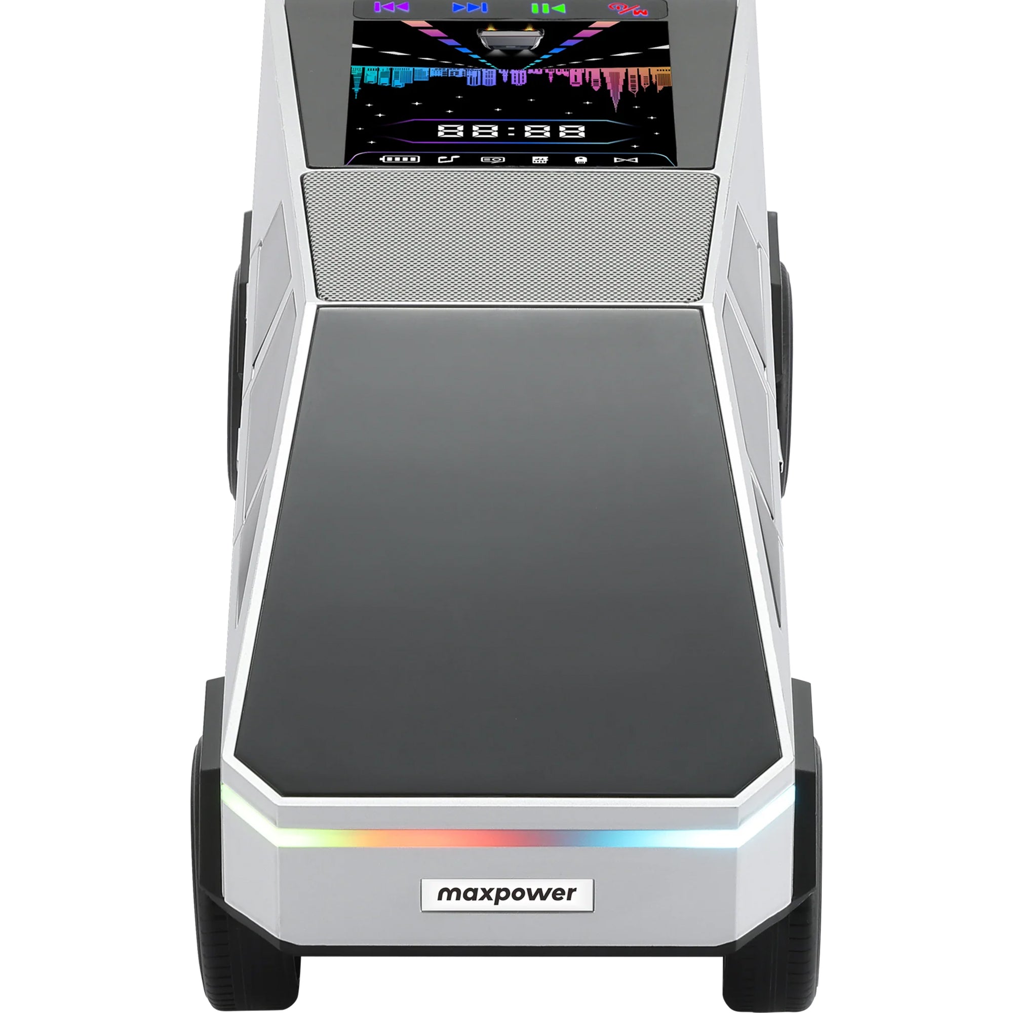 Max Power Cybertruck Wireless Bluetooth Speaker with Front LED Lights, Silver - VMInnovations
